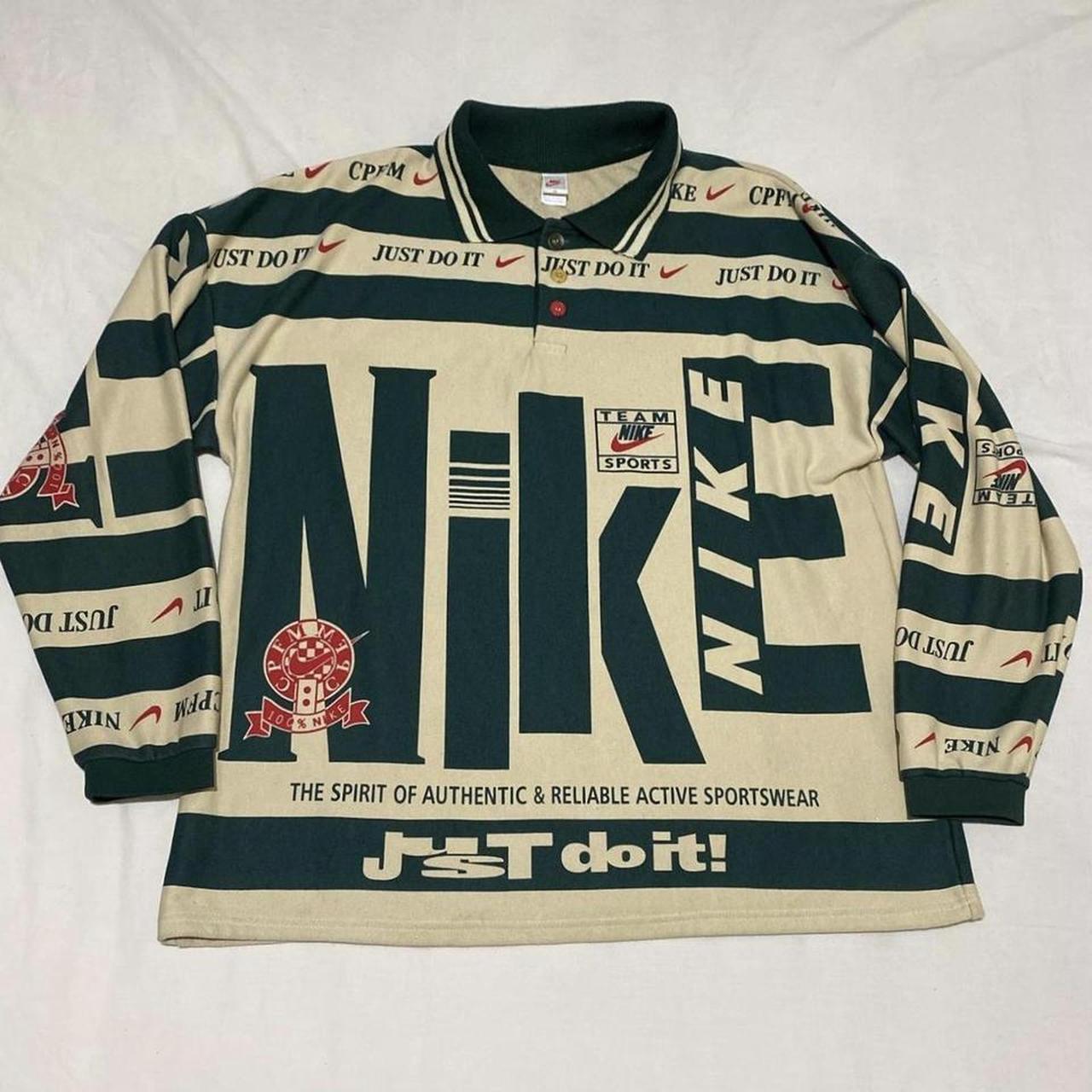 nike x cactus plant flea market longsleeve polo natural