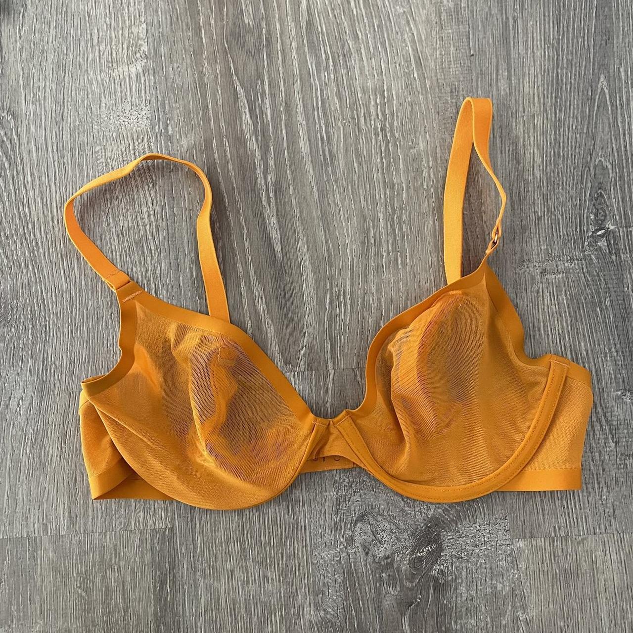 CUUP Women's Orange Bra Depop