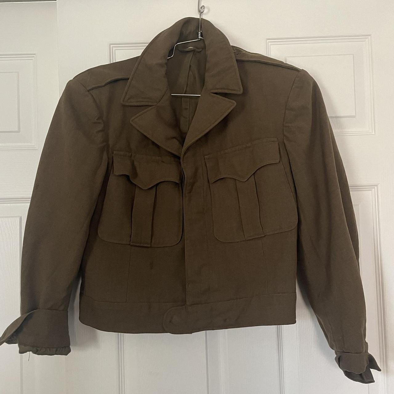 Vintage military green bomber jacket No size tag... - Depop