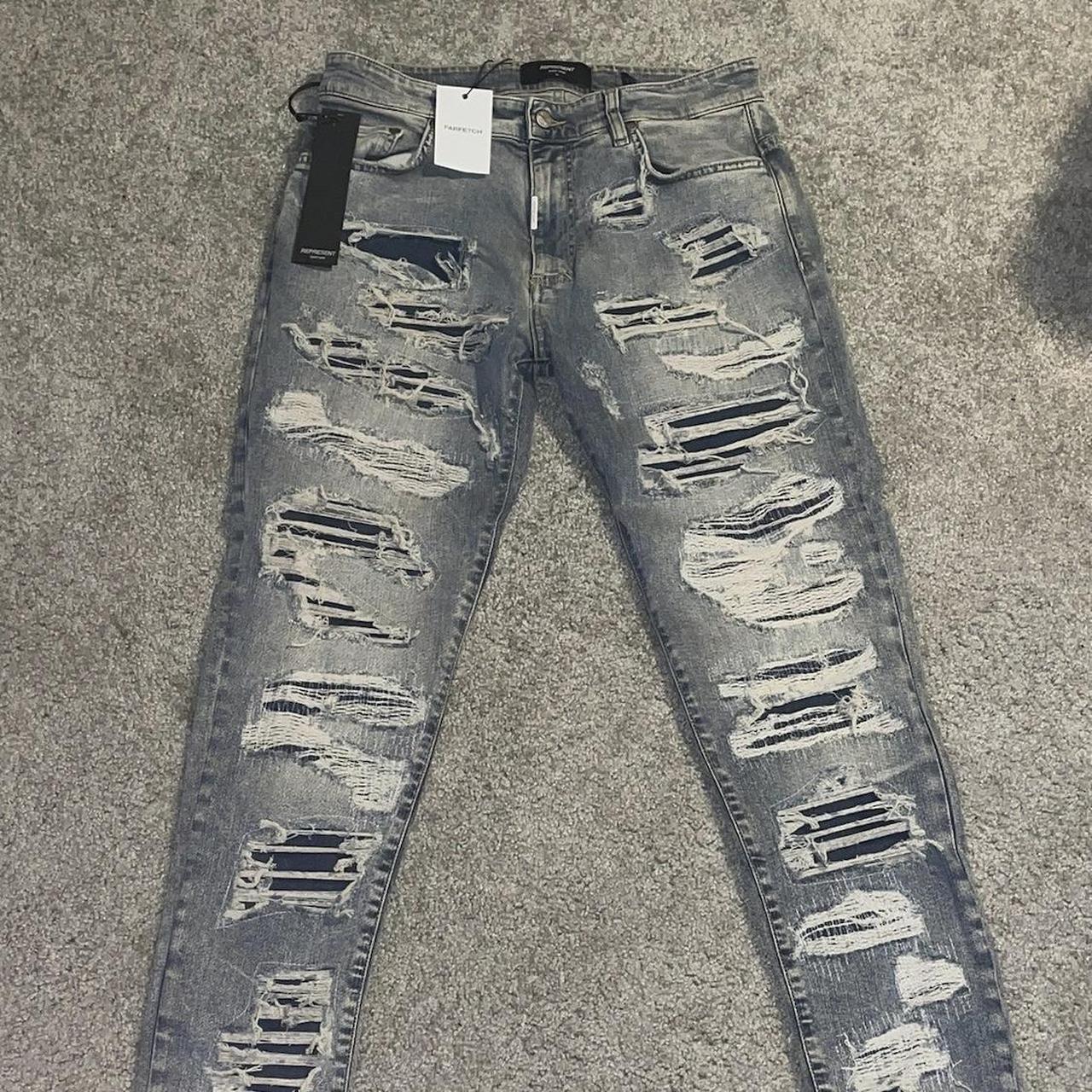 FARFETCH EXCLUSIVE REPRESENT SKINNY SHREDDED Depop