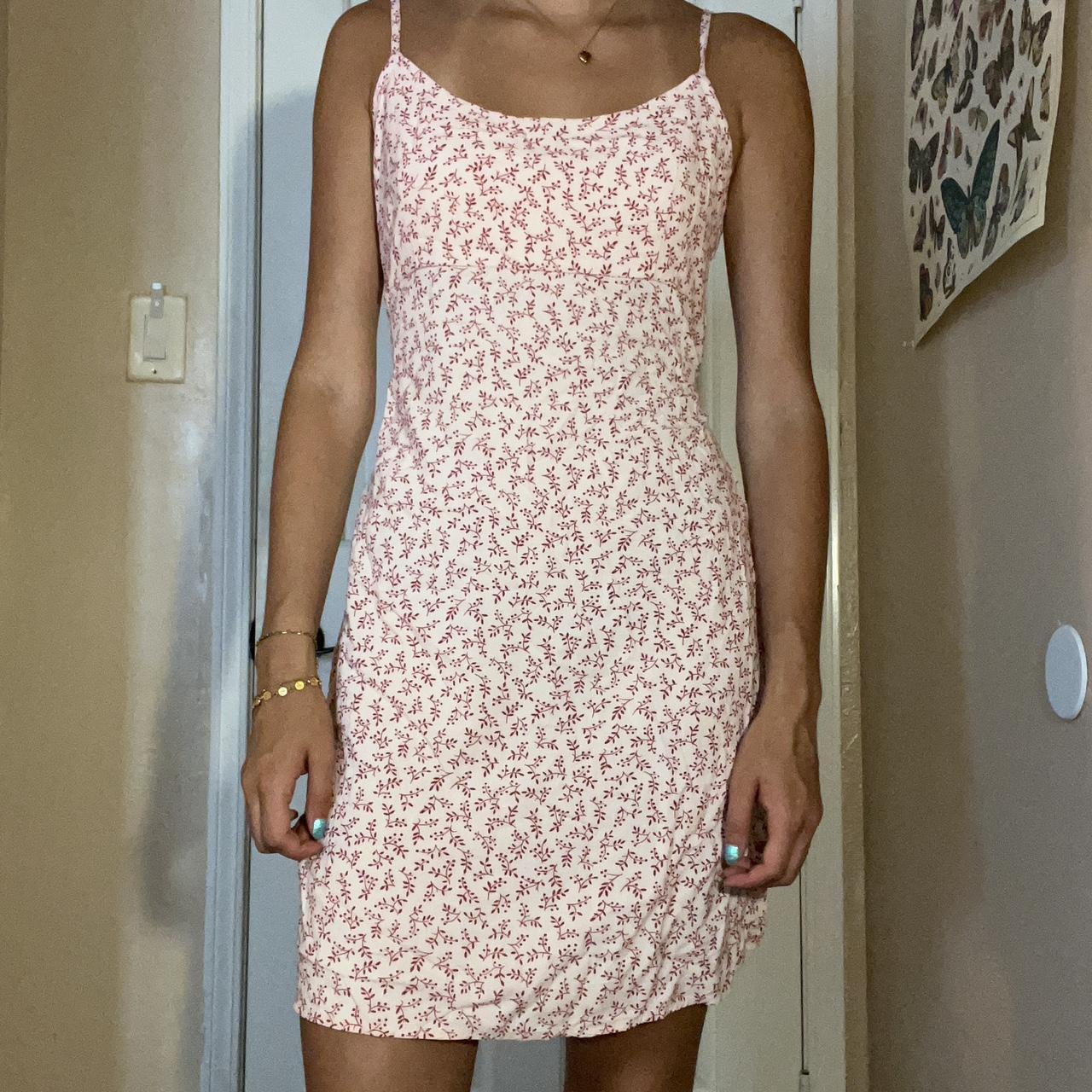 Brandy Melville pink and red floral dress