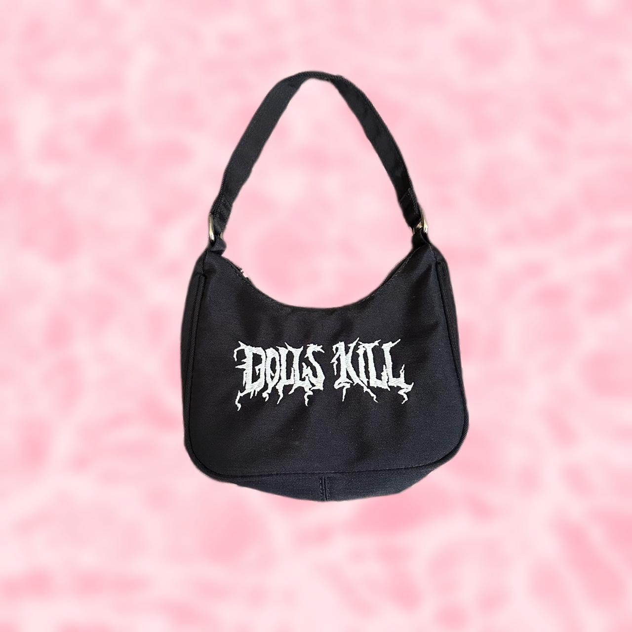Dolls Kill Women's Black and White Bag Depop