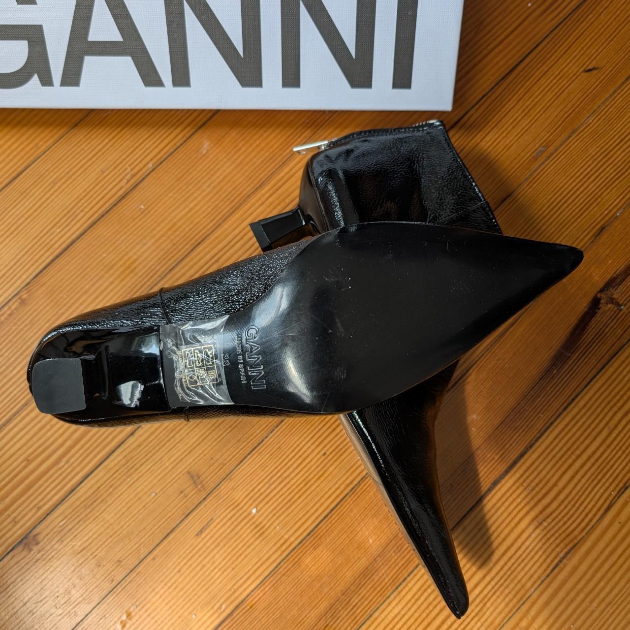 Ganni Black Soft Point Crop Boot Naplack Size 38 | Depop