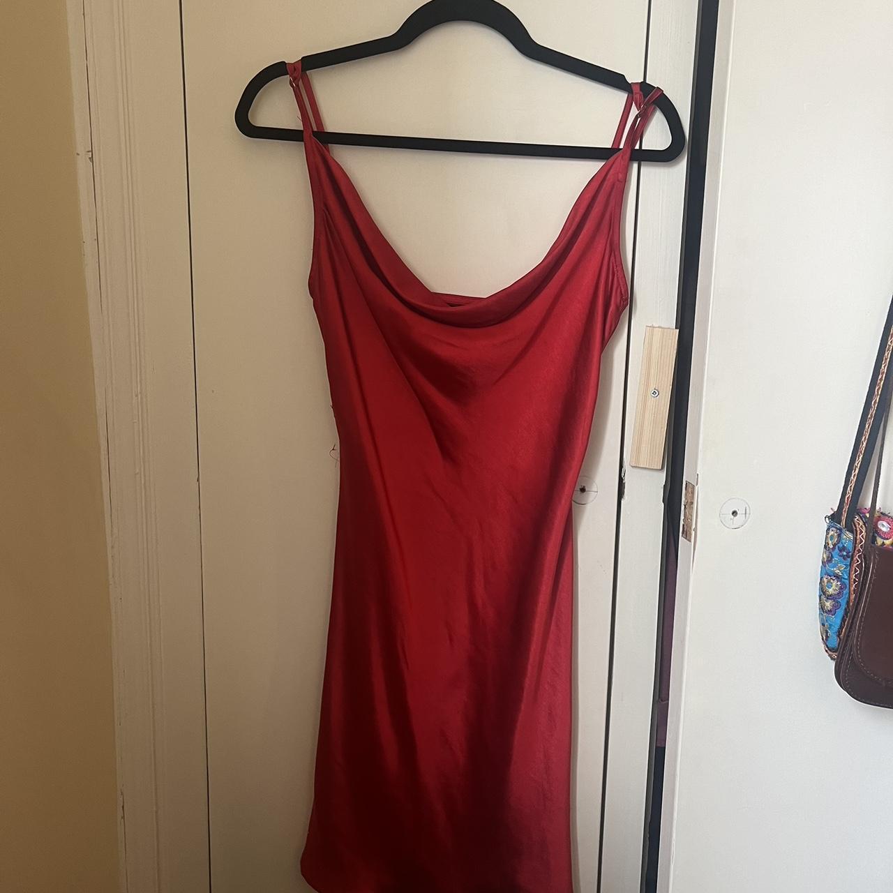 Motel rocks, red slip satin mini dress,