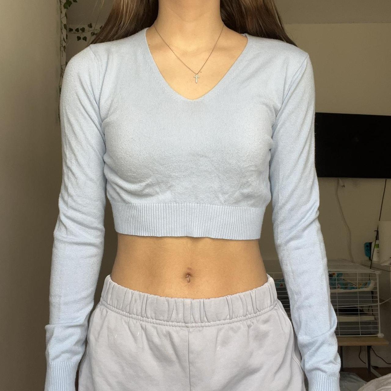 baby blue brandy melville sweater ☁️ super soft and... - Depop