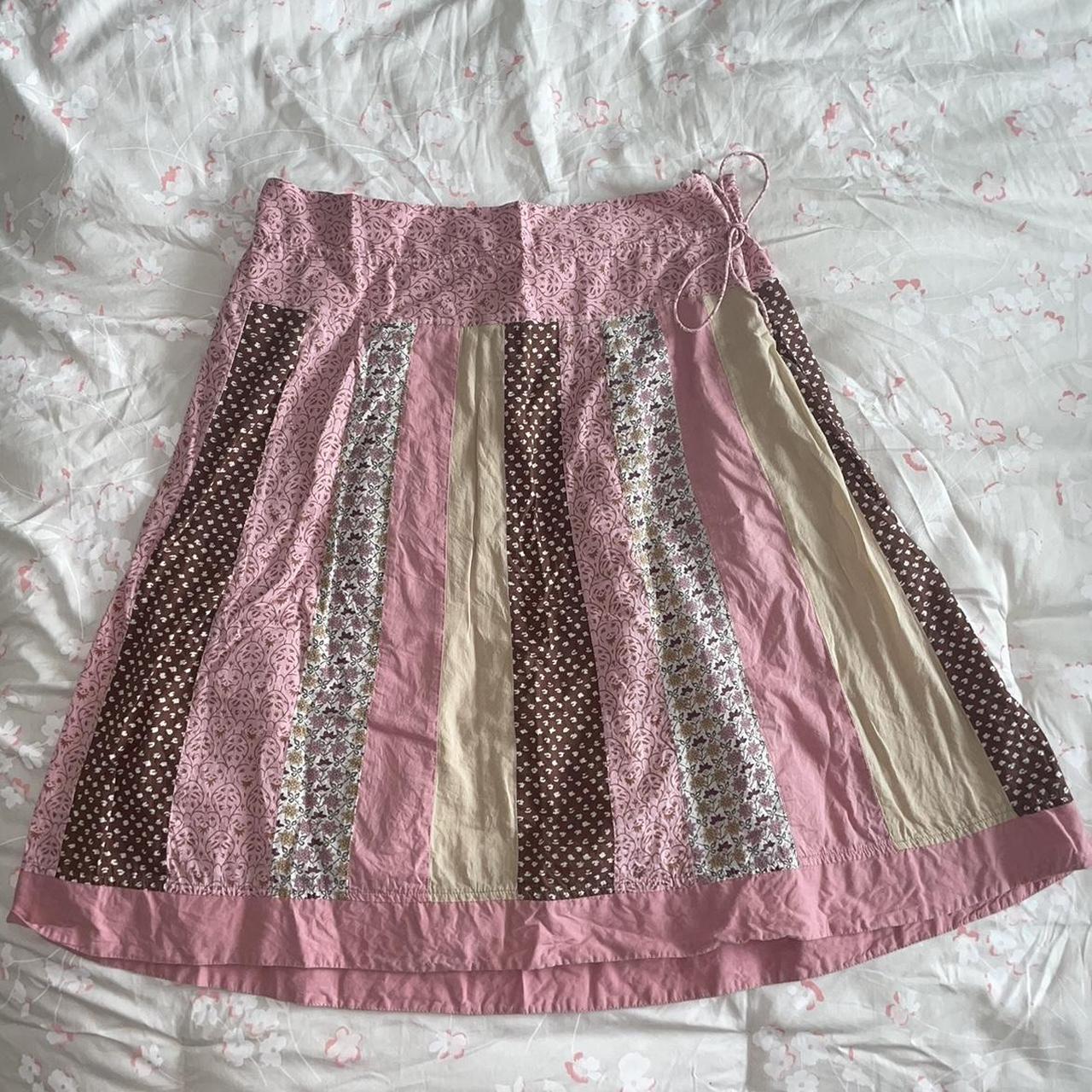 American Eagle Women's Brown and Pink Skirt | Depop