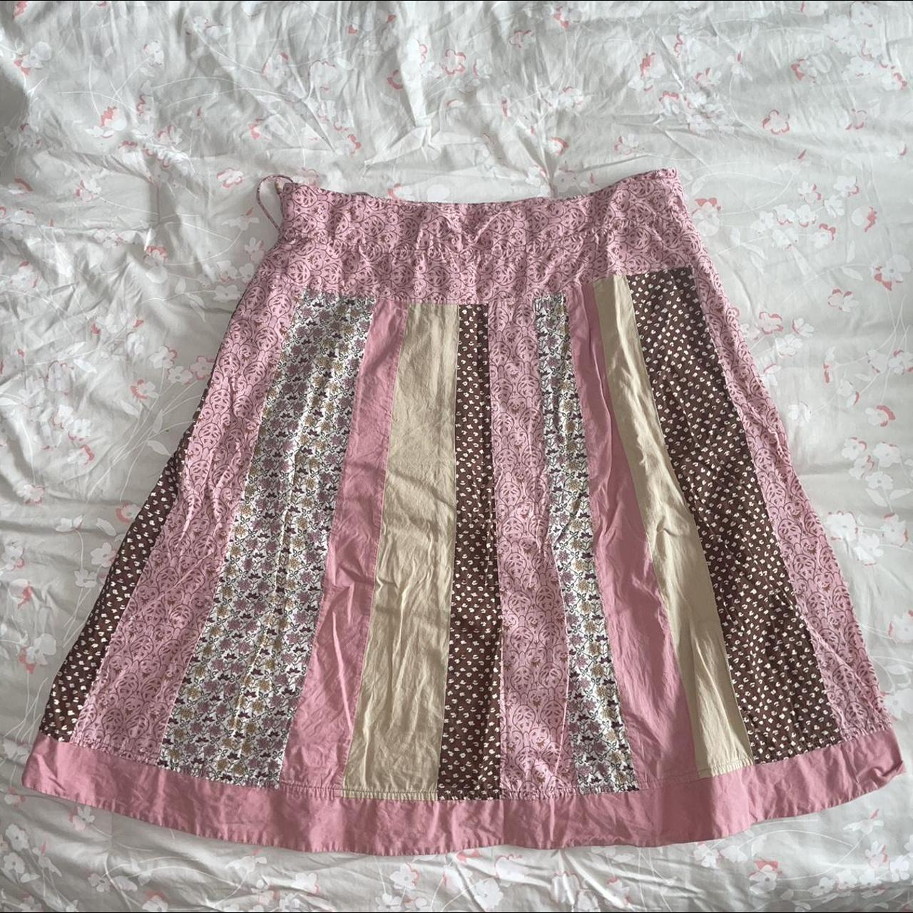 American Eagle Women's Brown and Pink Skirt | Depop