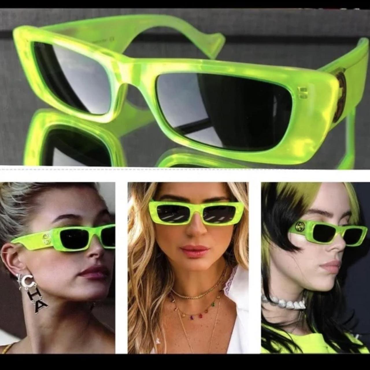 Bright Neon Yellow Green Gucci Sunglasses Comes