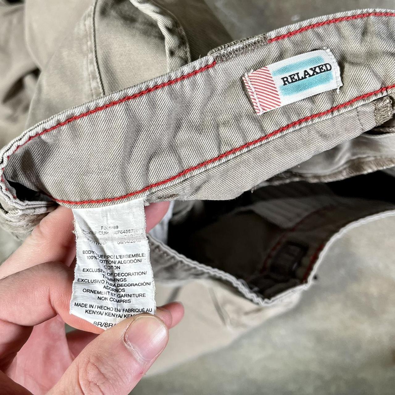 2000s Cream/Brown Relaxed Dickies Cargo Pants 100... Depop