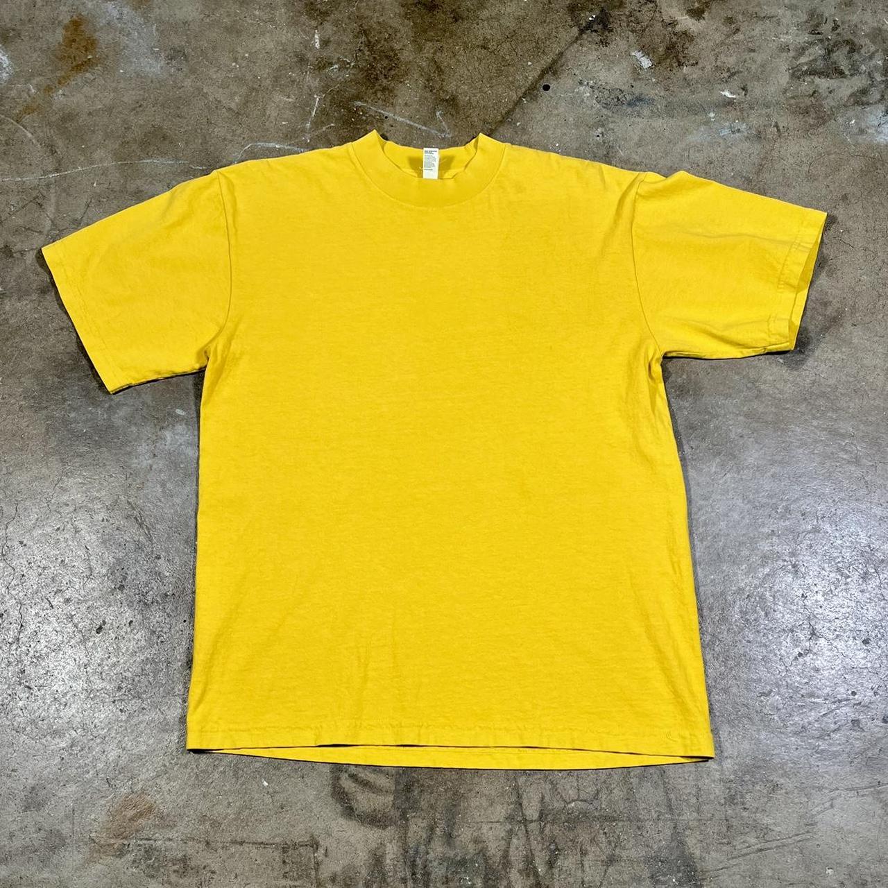 Los Angeles Apparel | The 1801 | Short Sleeve Shirt in Gold, Size Medium | Crew Neck