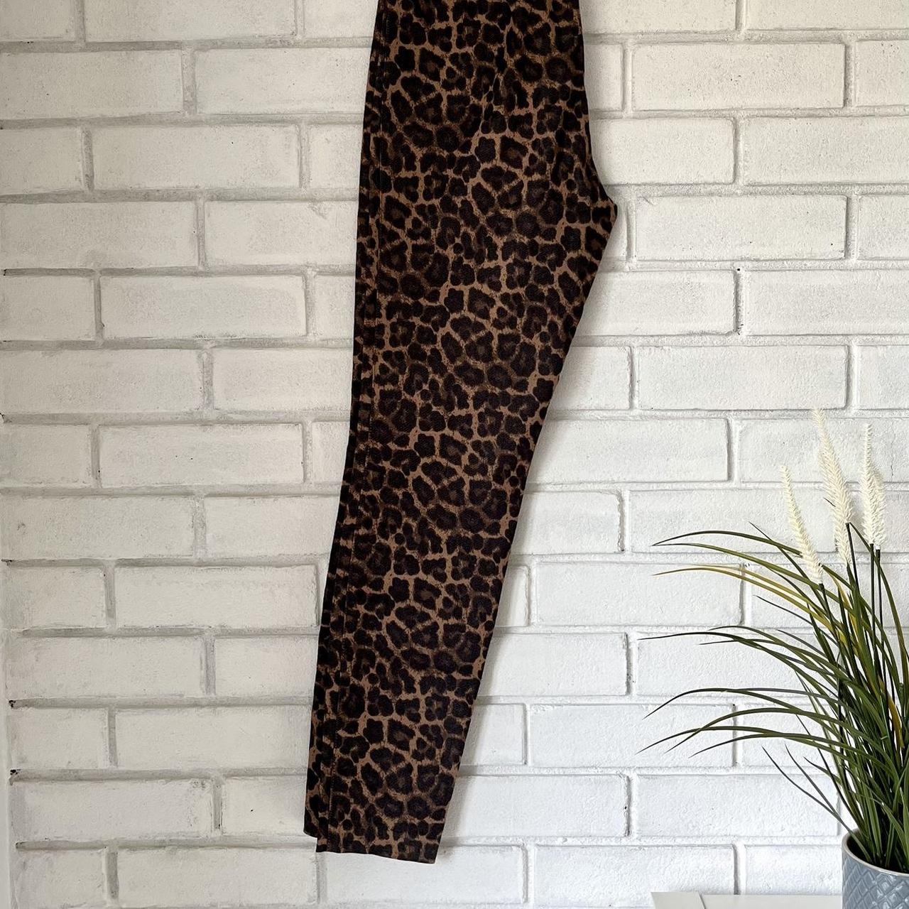 H&M pull on leopard print skinny Worn Depop