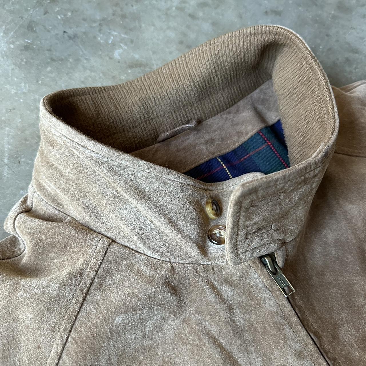 Orvis Men's Brown Suede Leather Zip Bomber Jacket