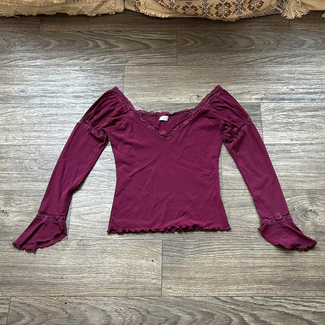 Oasis Women's Burgundy and Purple Blouse