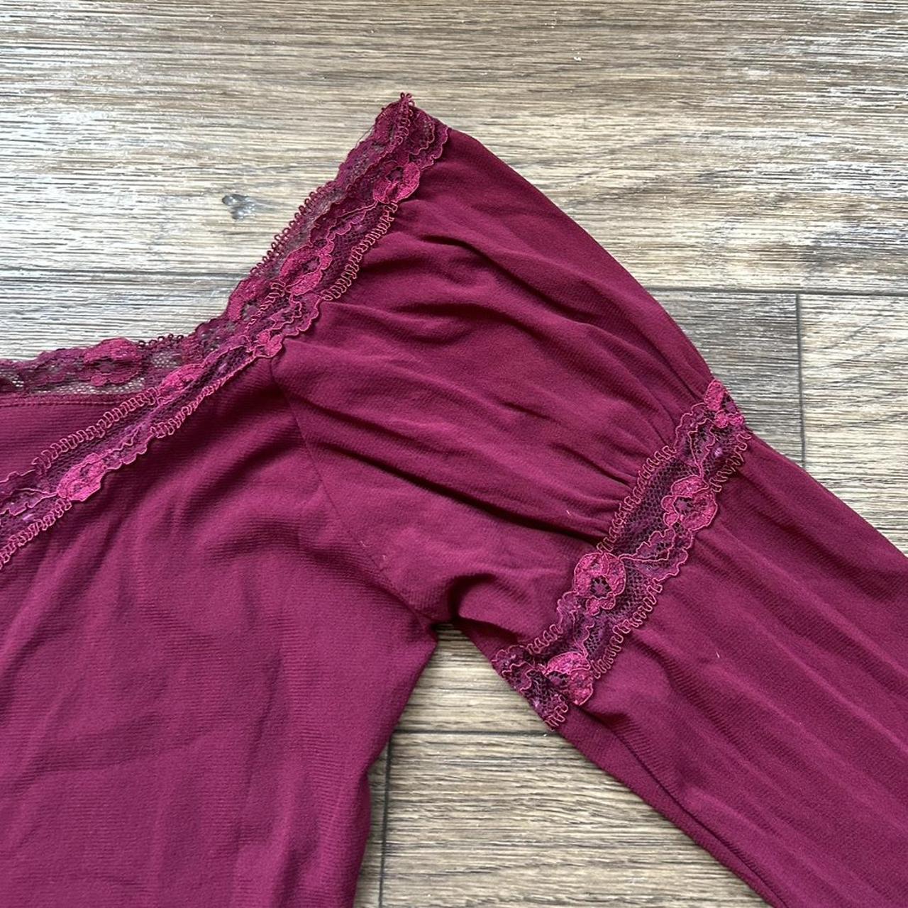 Oasis Women's Burgundy and Purple Blouse (2)