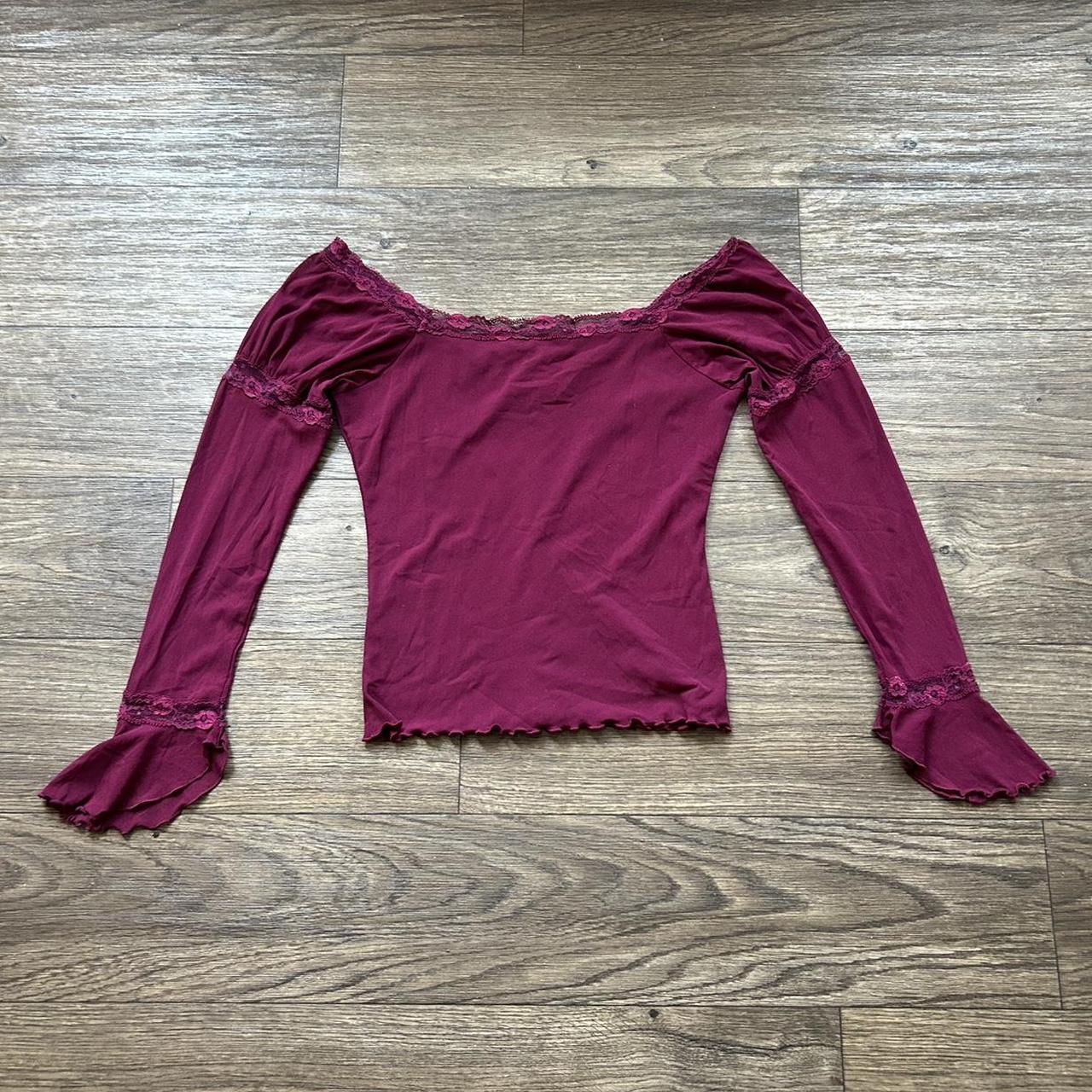 Oasis Women's Burgundy and Purple Blouse (3)