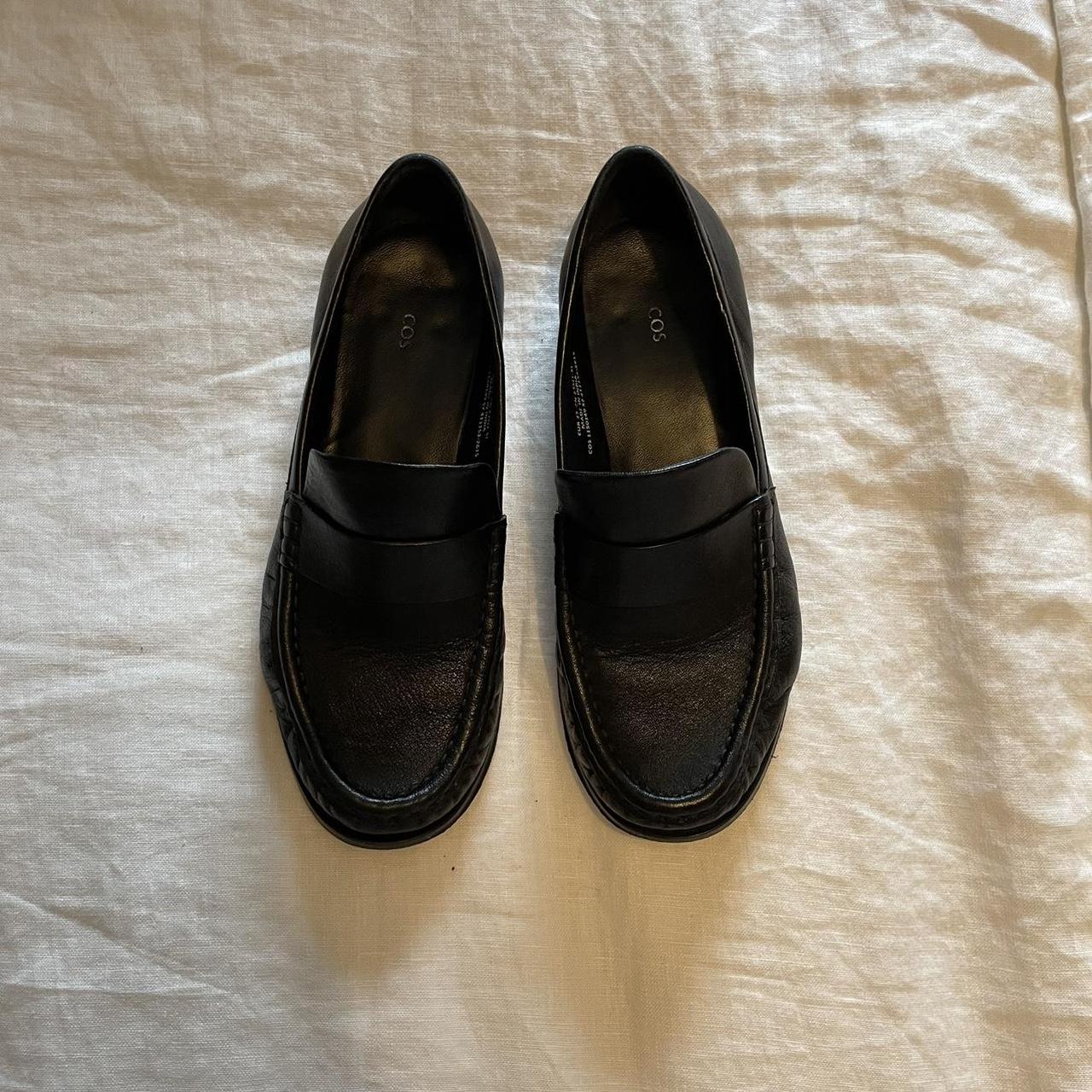 COS black leather loafers | Current season |... - Depop