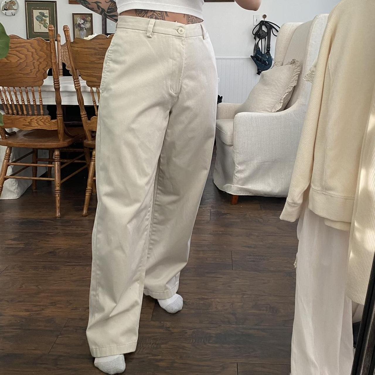 Old Navy Women's Khaki and Cream Trousers Depop