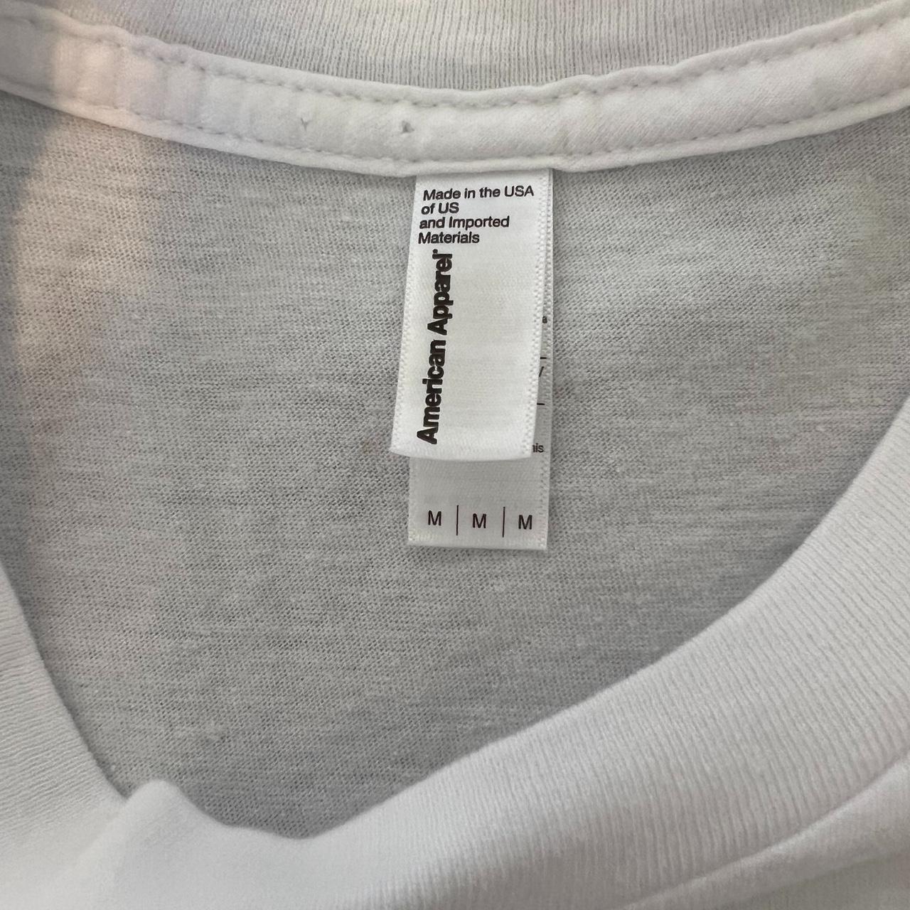 American Apparel Men's White and Blue T-shirt (4)