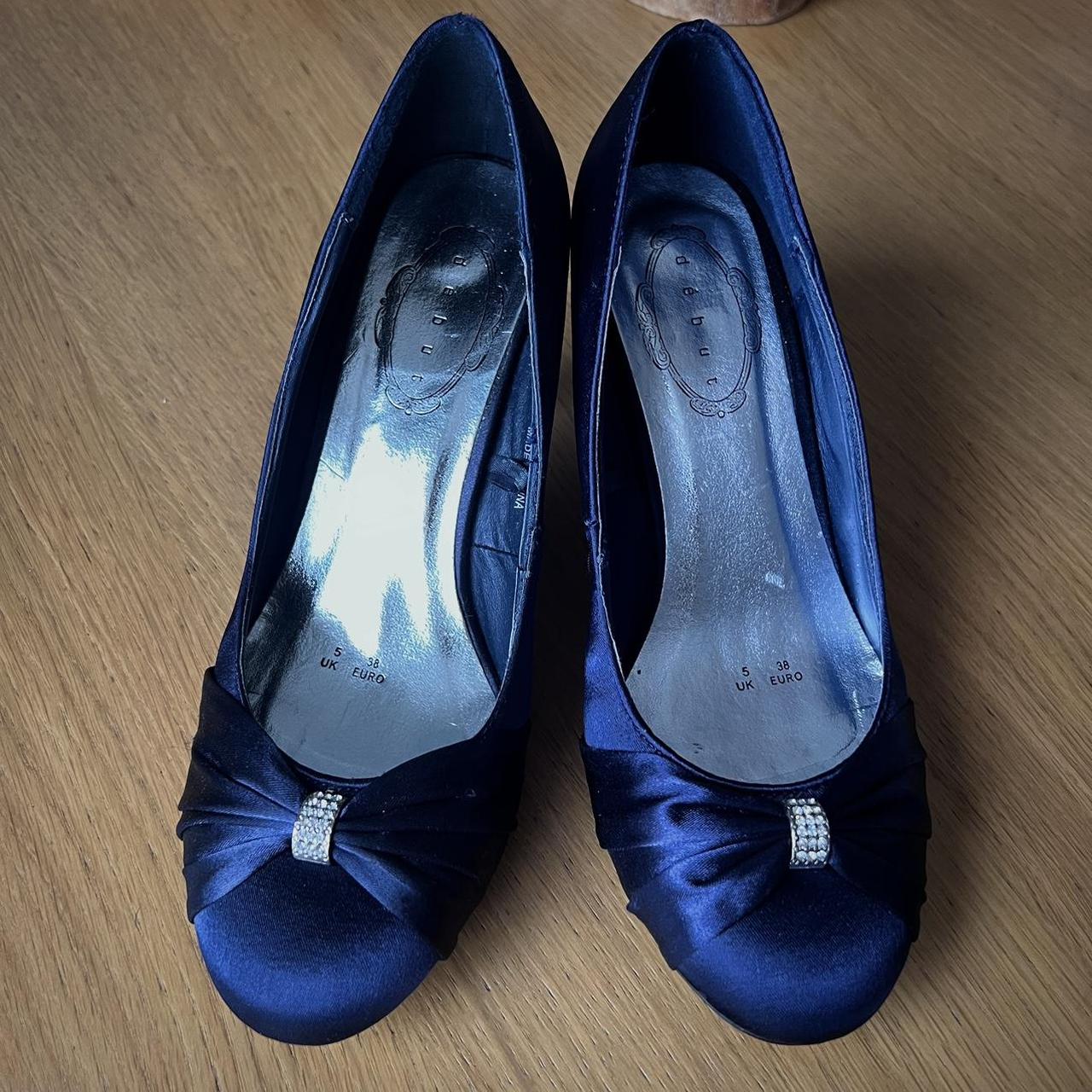 navy embellished heels