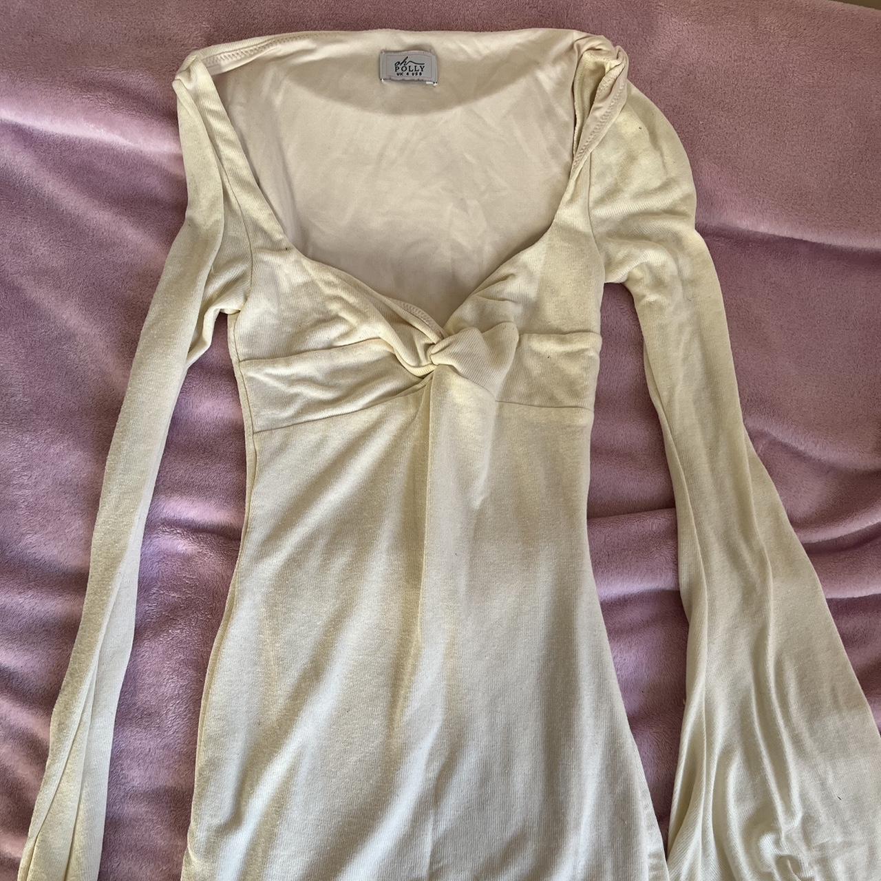 Selling my oh polly cream flare sleeve dress So... - Depop