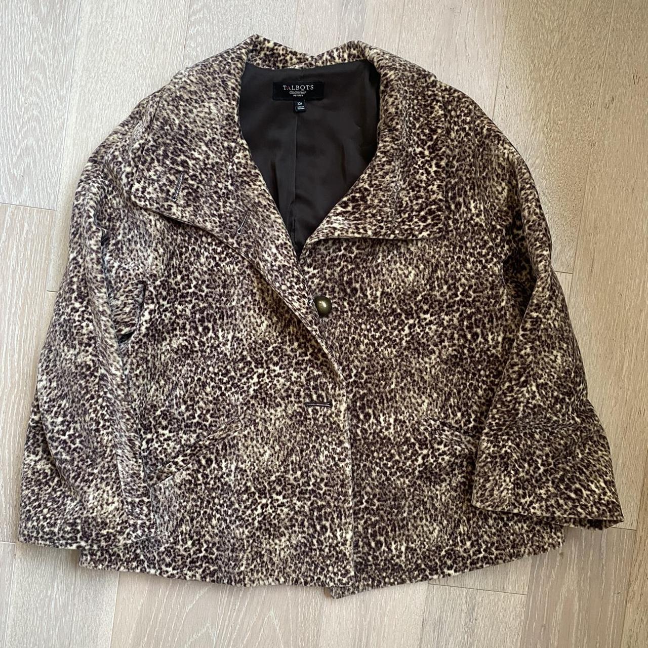 Talbots Women's Brown and Cream Jacket Depop