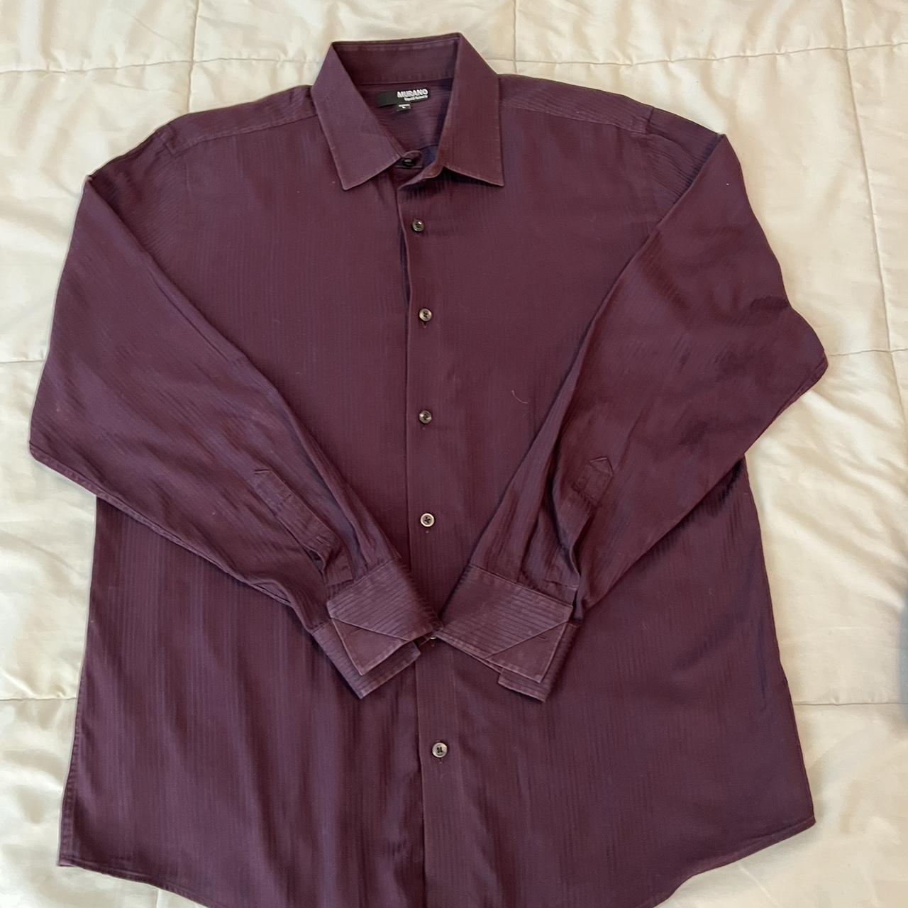 Murano Maroon Dress Shirt - Depop