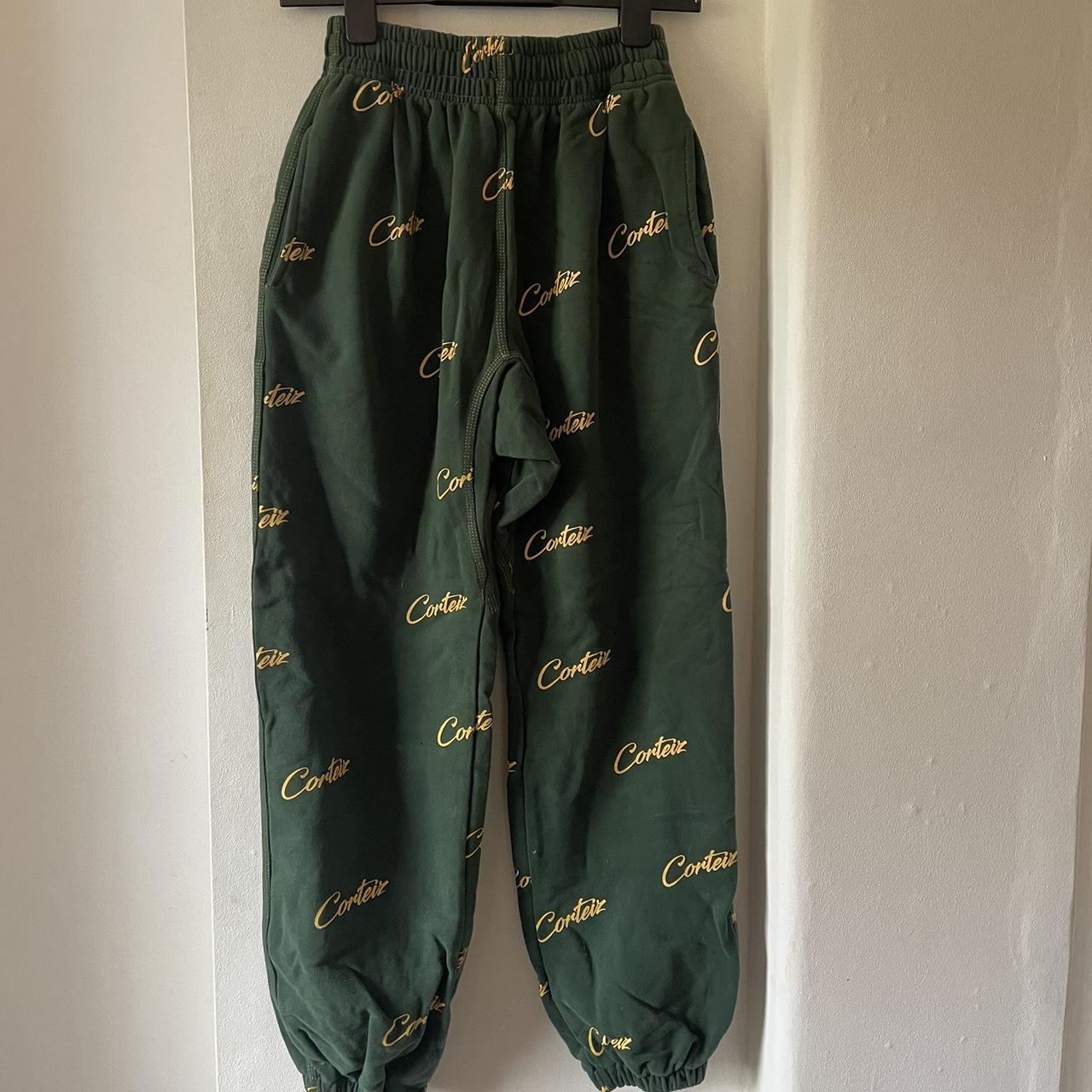 - Green and yellow Corteiz joggers - With yellow... - Depop