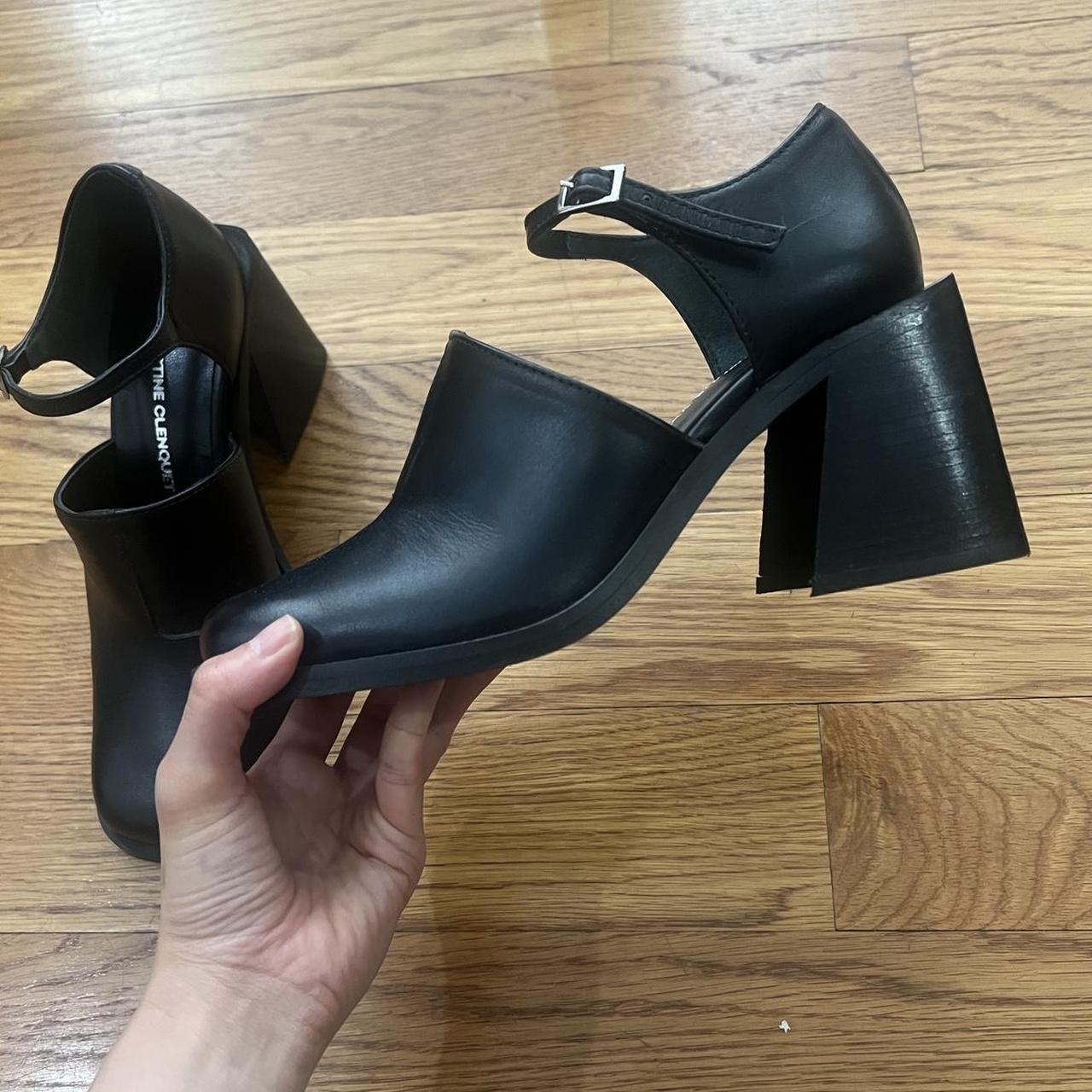 Justine Clenquet Black Leather Mary Jane Pumps with | Depop