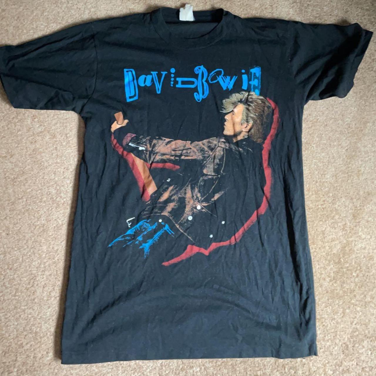 ‘David Bowie’ Vintage Shirt Black Size M or S - Depop