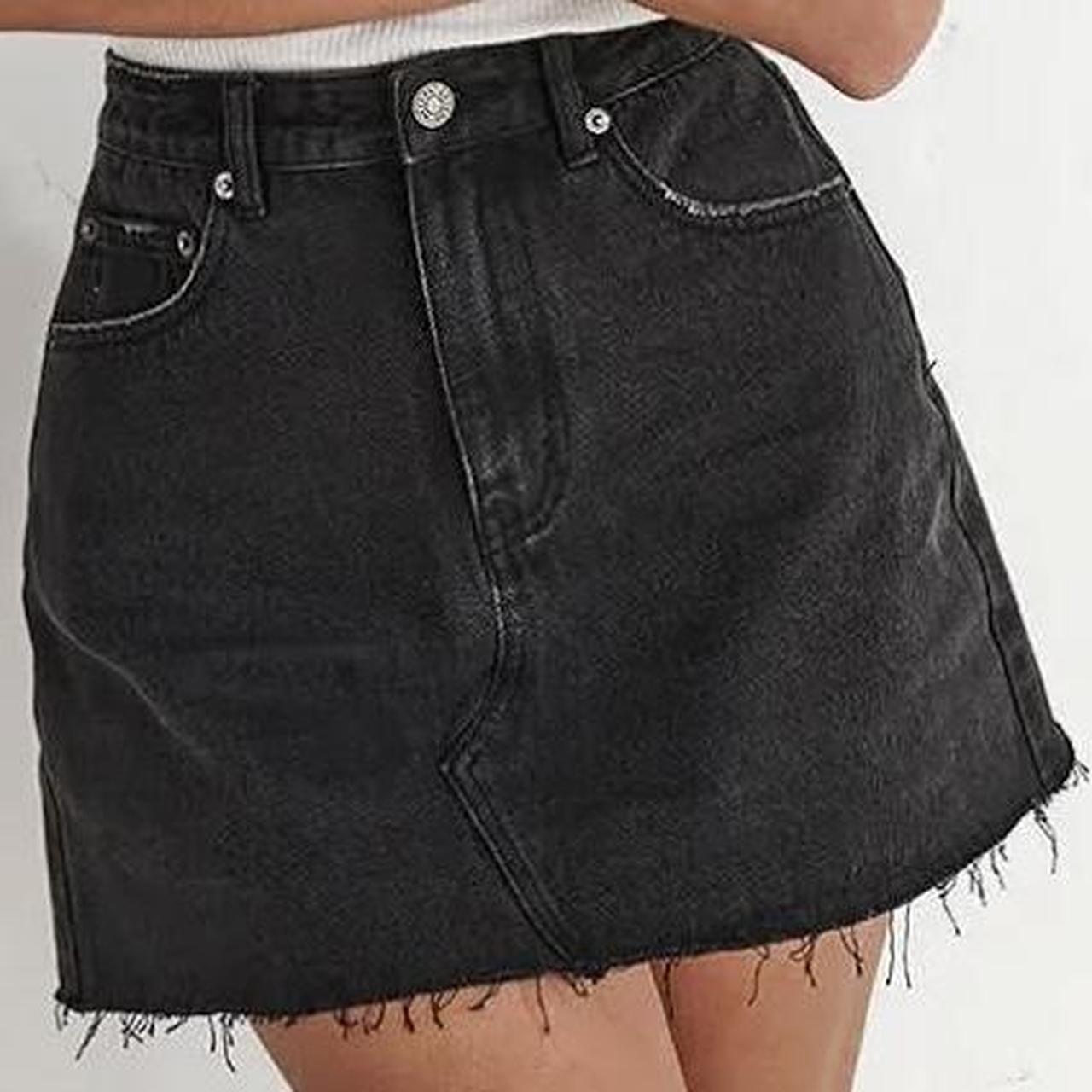 Ghanda Sully Black Denim Skirt. Size 8, true to... Depop