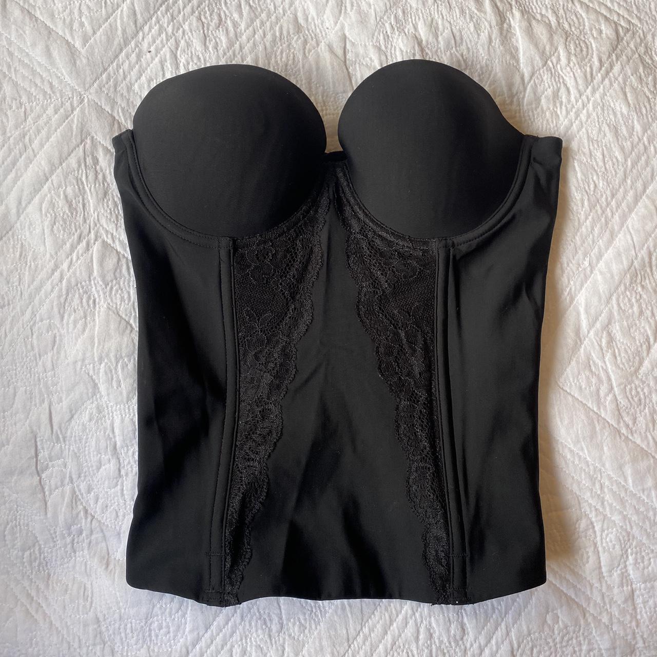 black strapless corset by pleasure state has very... - Depop