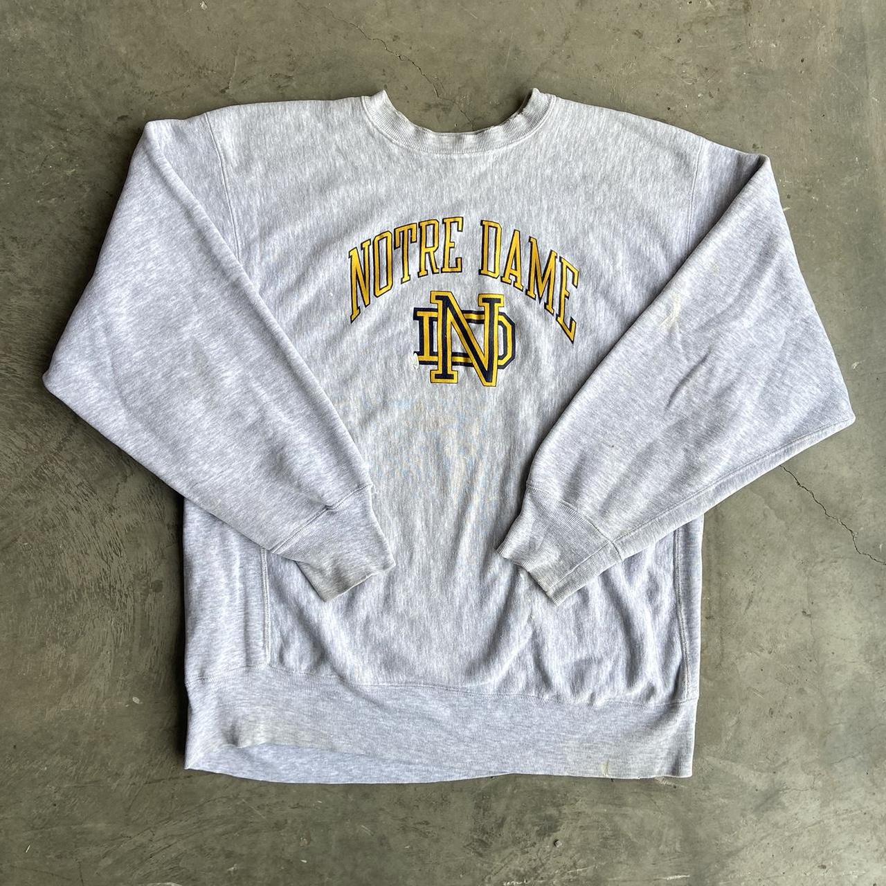 Vintage 80s Notre Dame University Champion reverse... - Depop