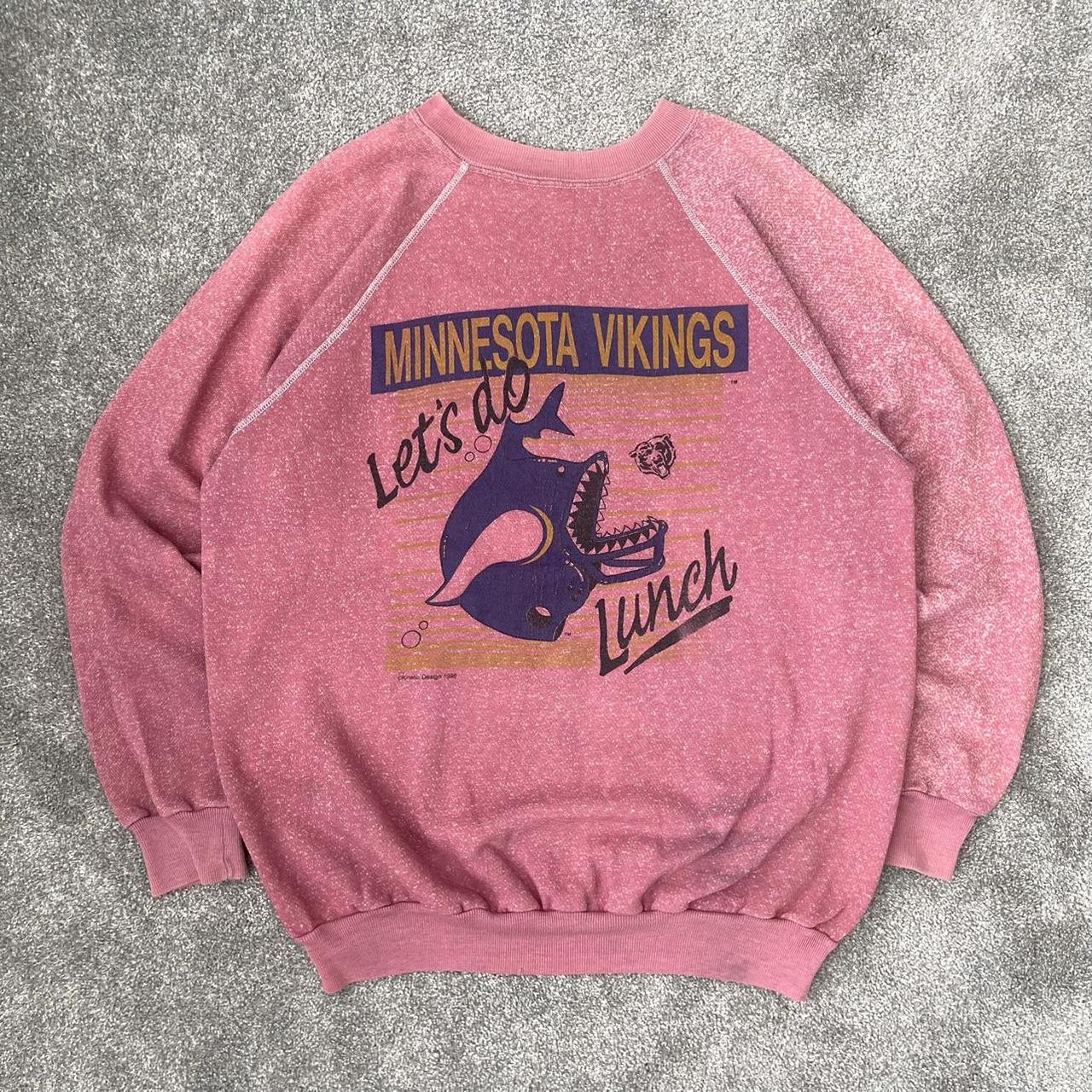 Vintage Minnesota Vikings sweatshirt in yellow. From - Depop