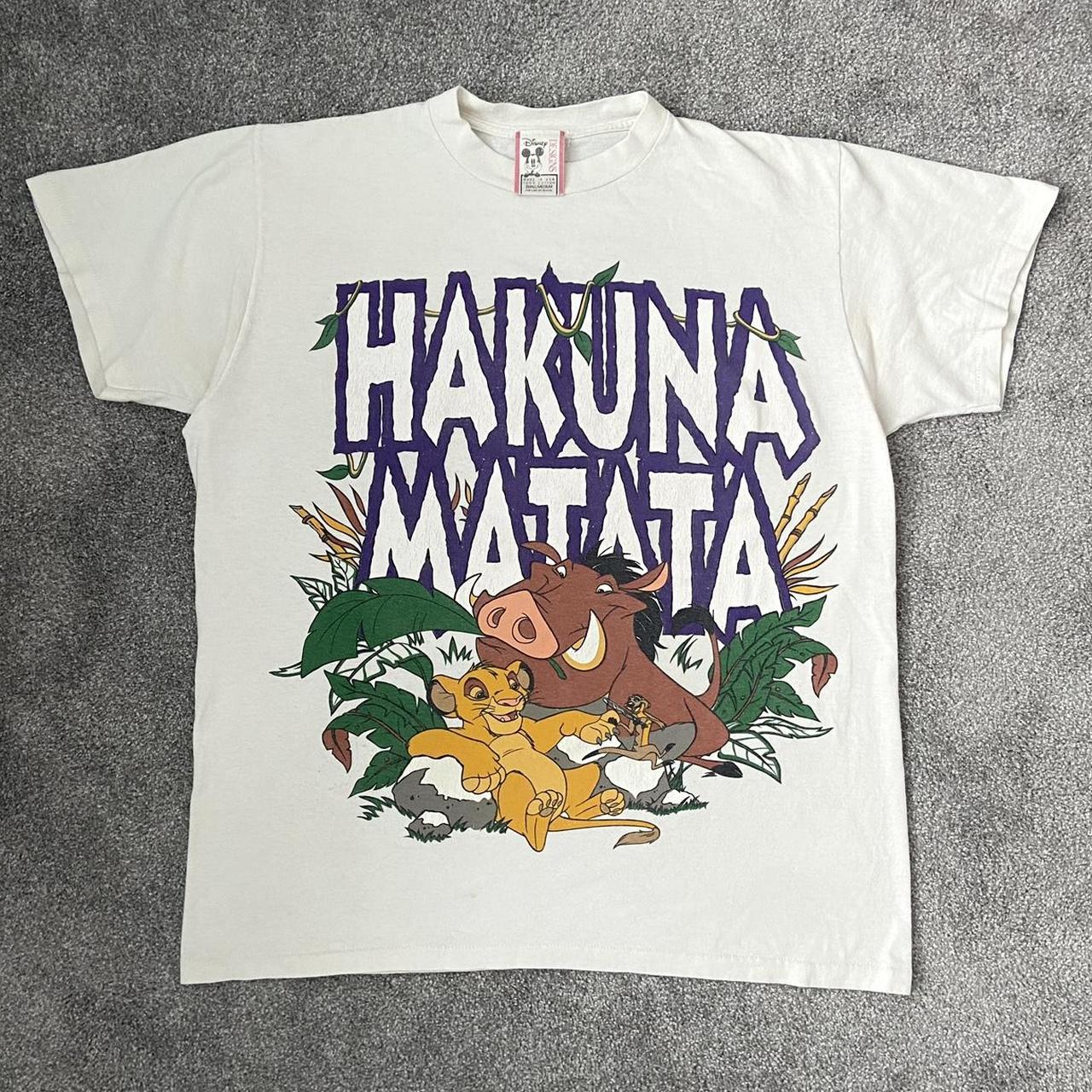 Vintage 90s Disney Lion king hakuna matata graphic... - Depop