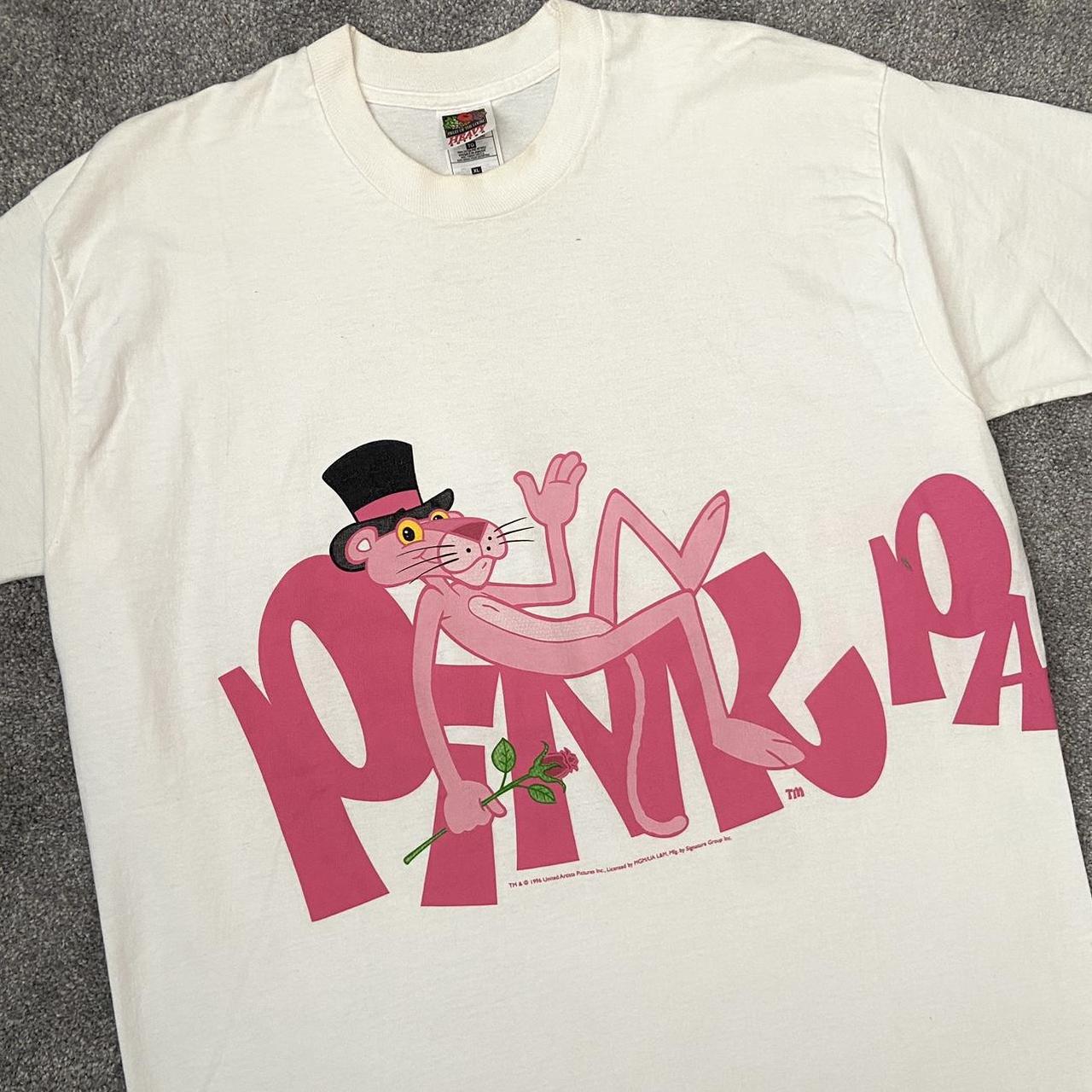 Vintage 90s 1996 Pink Panther movie tee promo wrap...