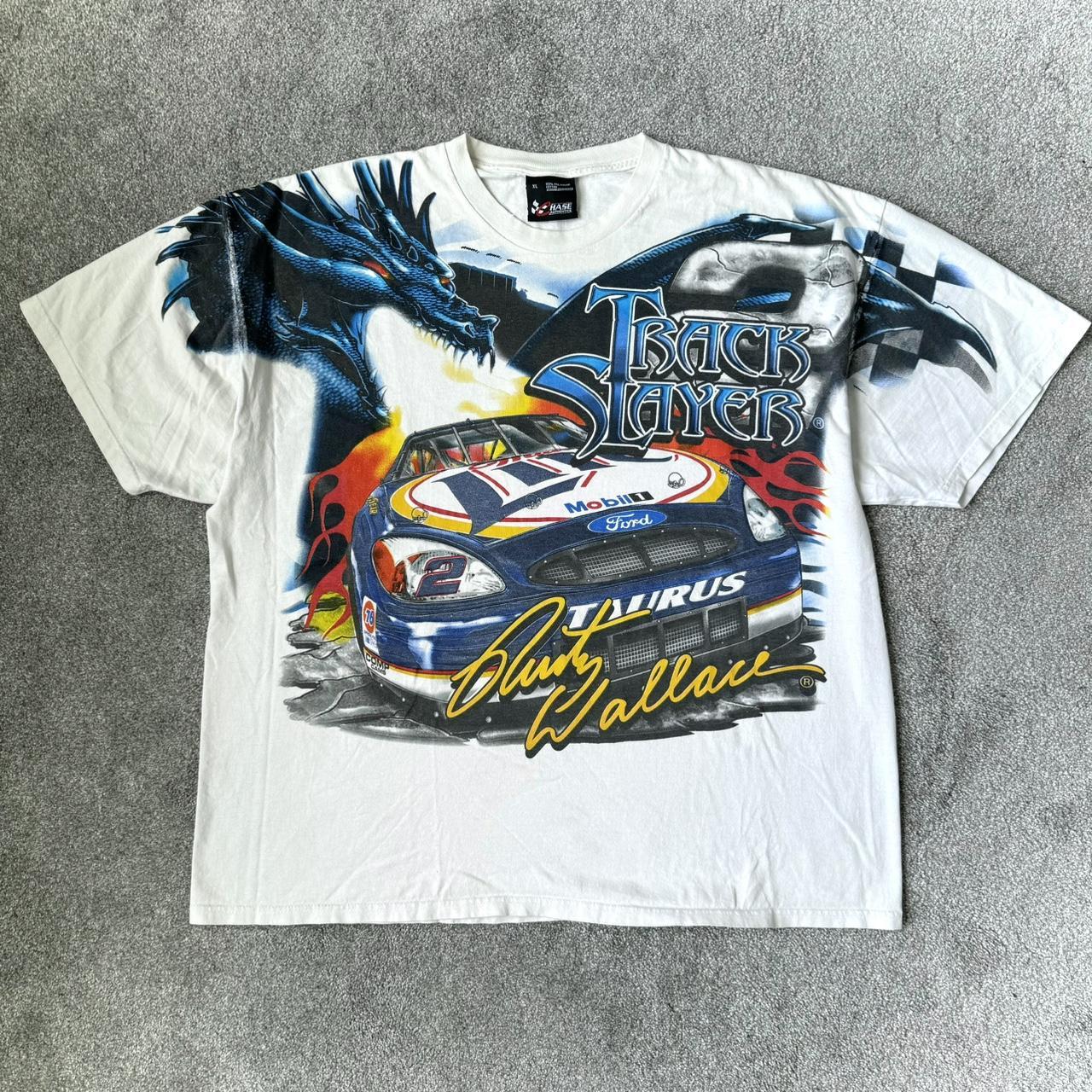 Vintage Rusty Wallace Nascar All outlets Over Print Shirt