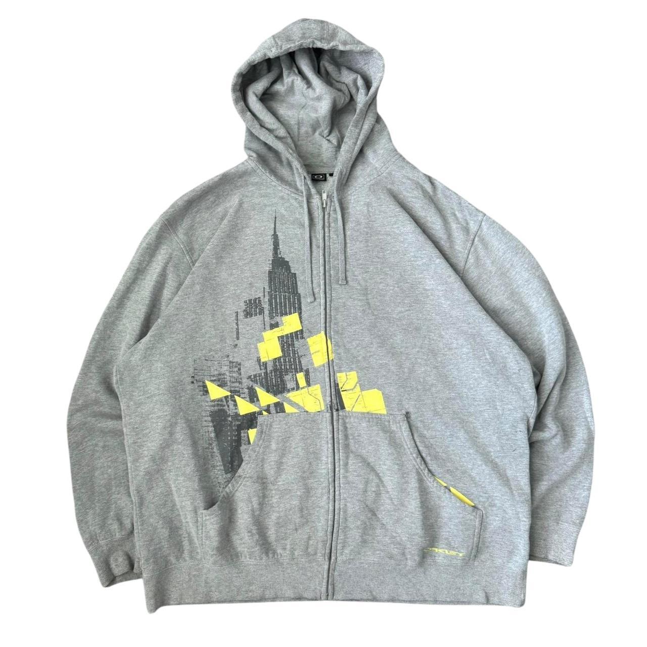 Vintage 90s Y2K Oakley Software Center Logo Grey Hoodie