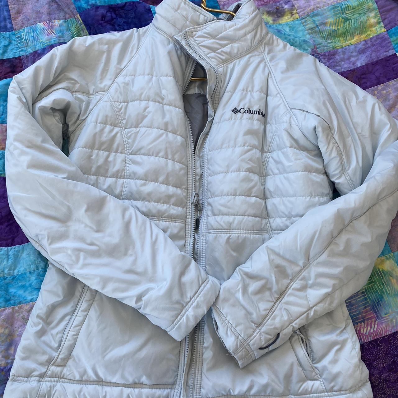 Columbia Omni-Shield Jacket White and - Depop