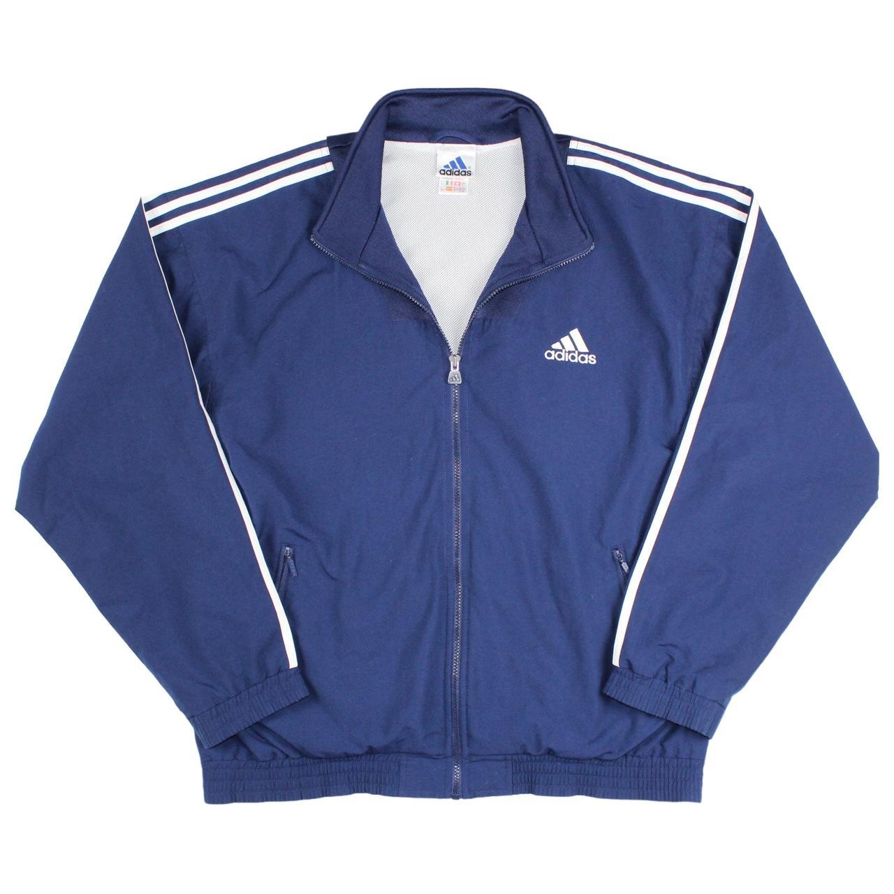 Adidas Men's Navy and Blue Jacket Depop