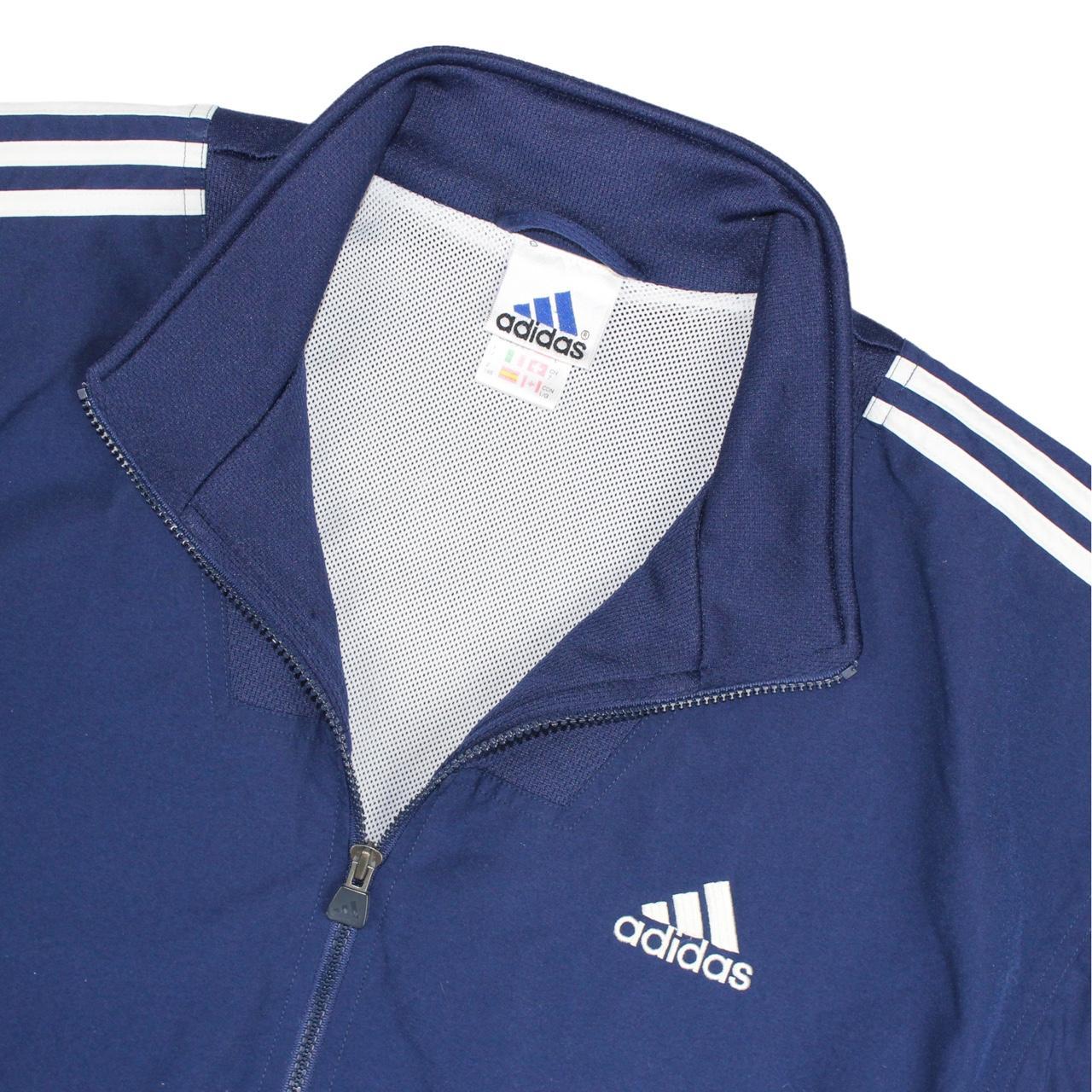 Adidas Men's Navy and Blue Jacket Depop