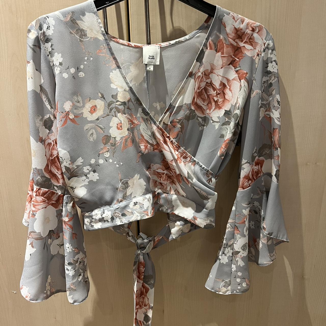 River island grey store blouse