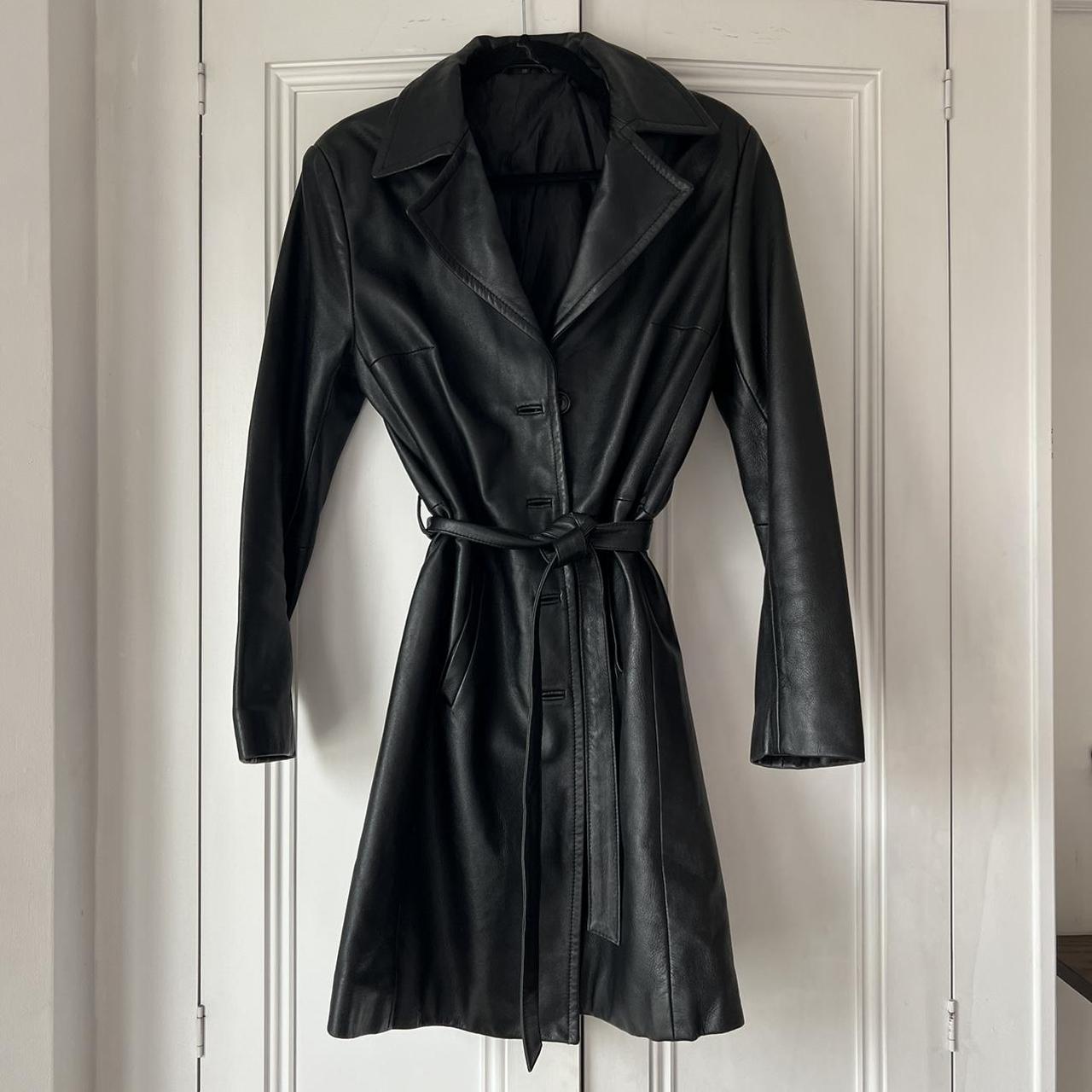 VINTAGE Butter soft leather trench. Slim cut, mid... - Depop