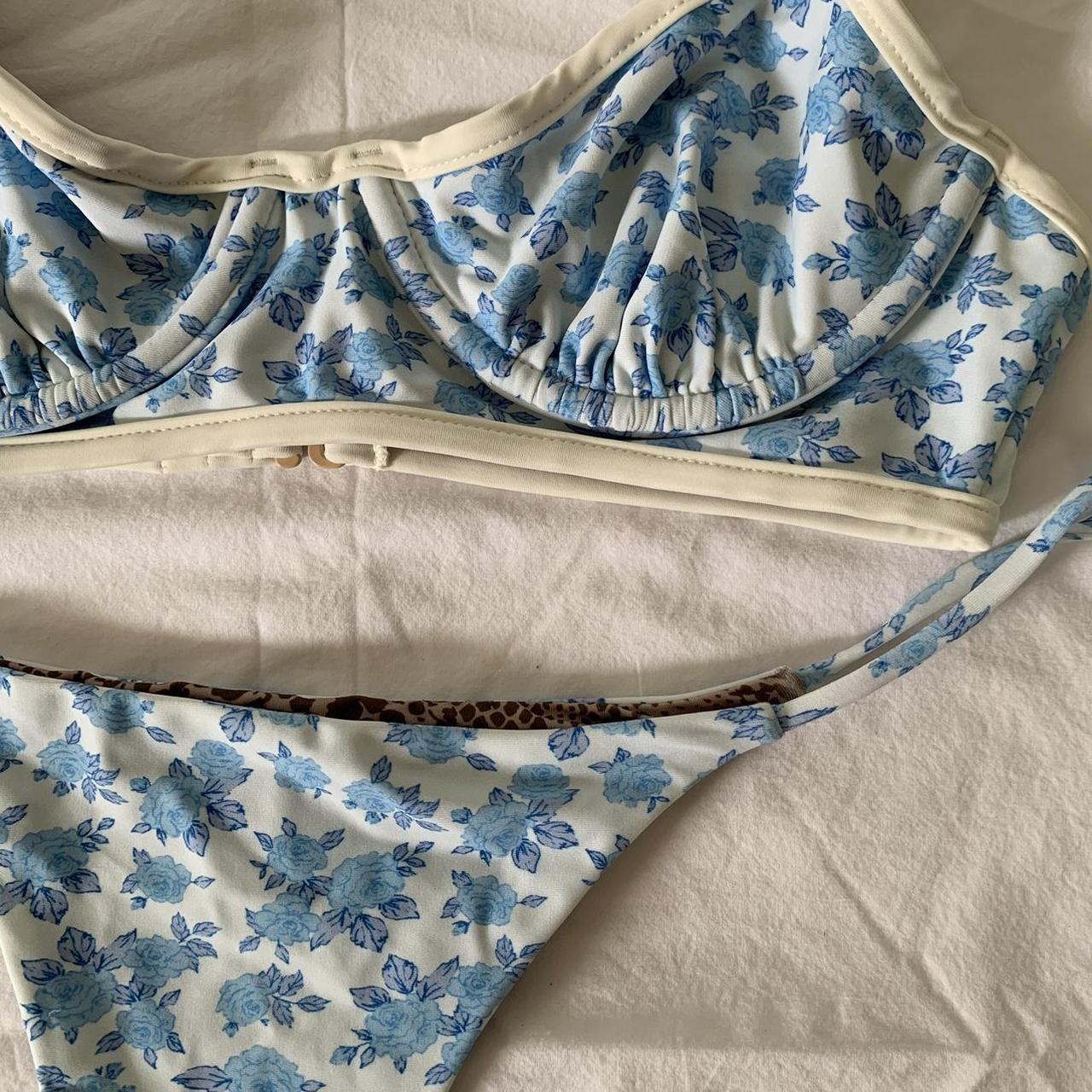 Acacia Swimwear blue floral bikini set! Top is size | Depop