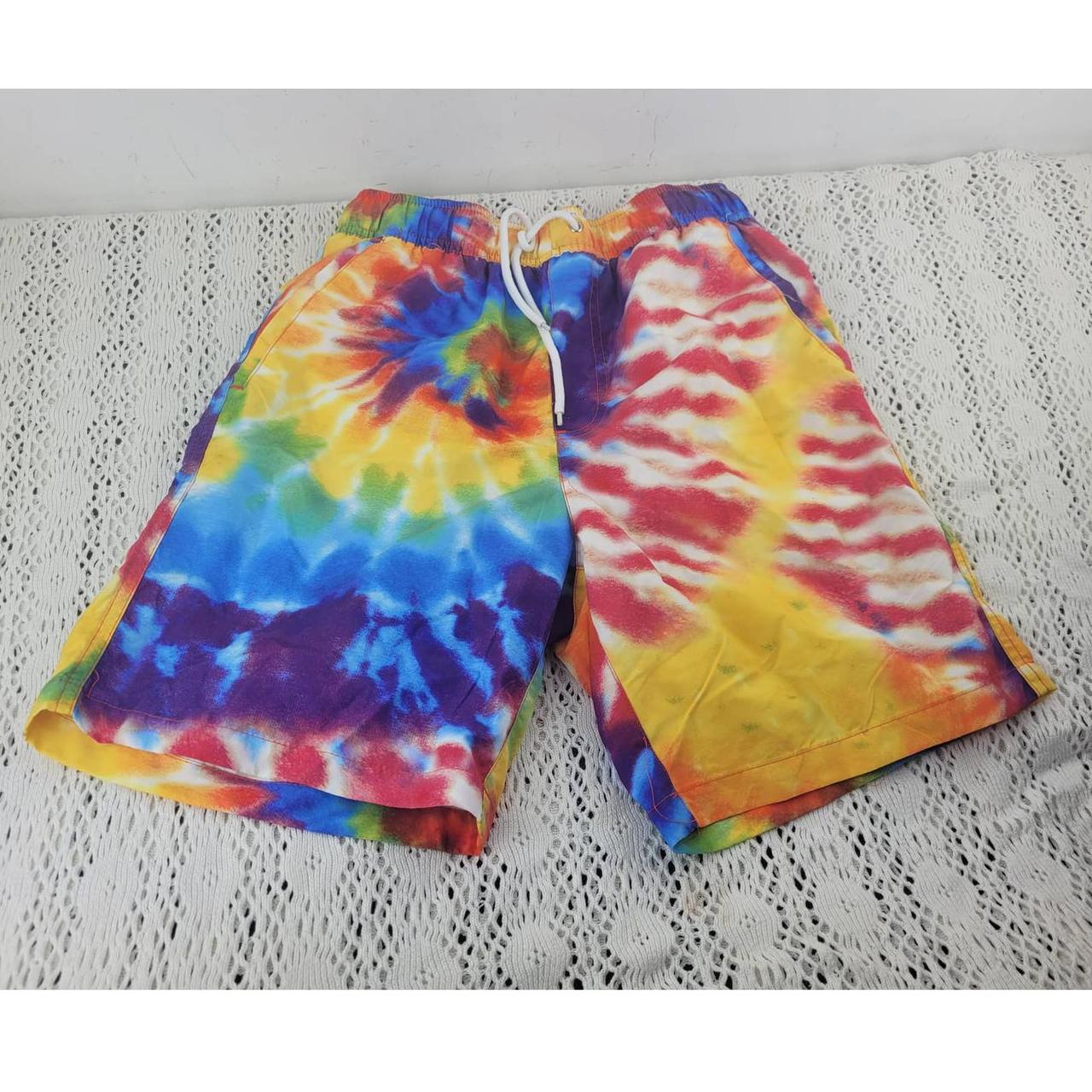 Forever 21 Mens Swim Shorts Bright tie dye swim - Depop