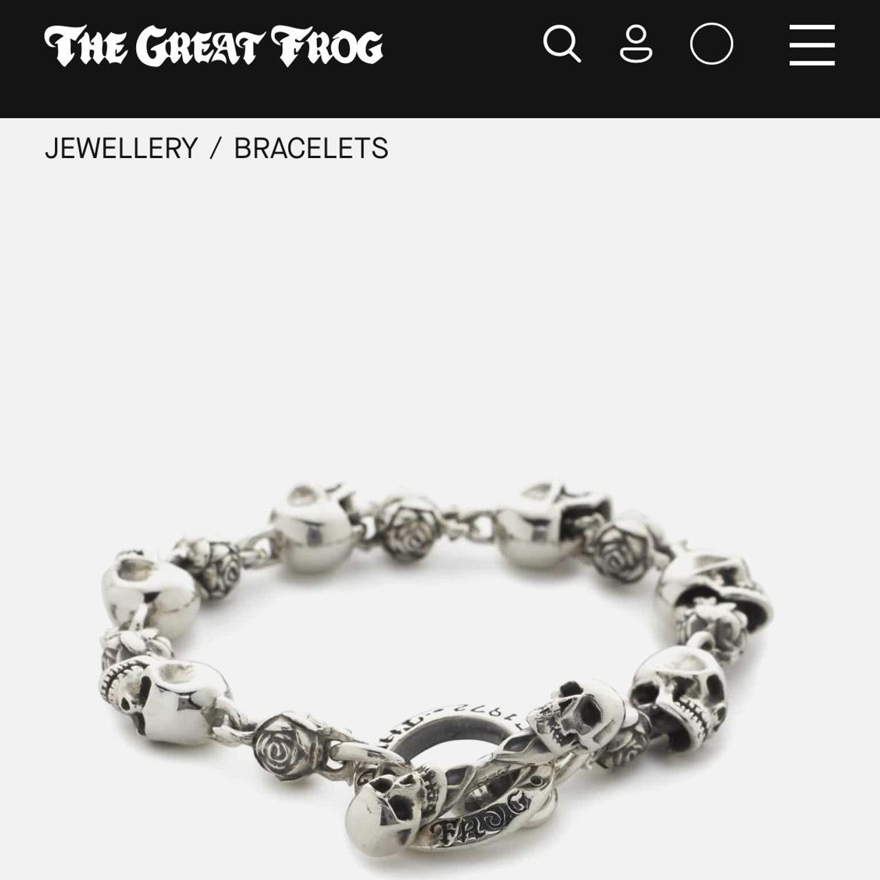 The Great Frog Skull and Roses bracelet with safety | Depop