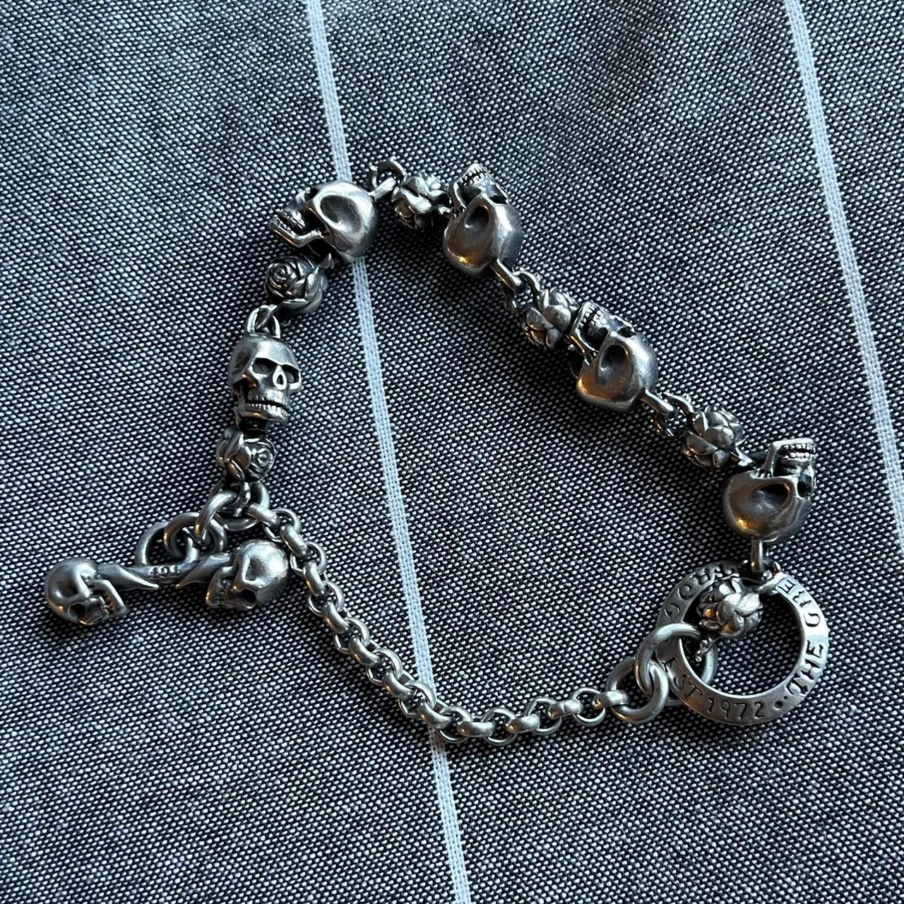 The Great Frog Skull and Roses bracelet with safety | Depop