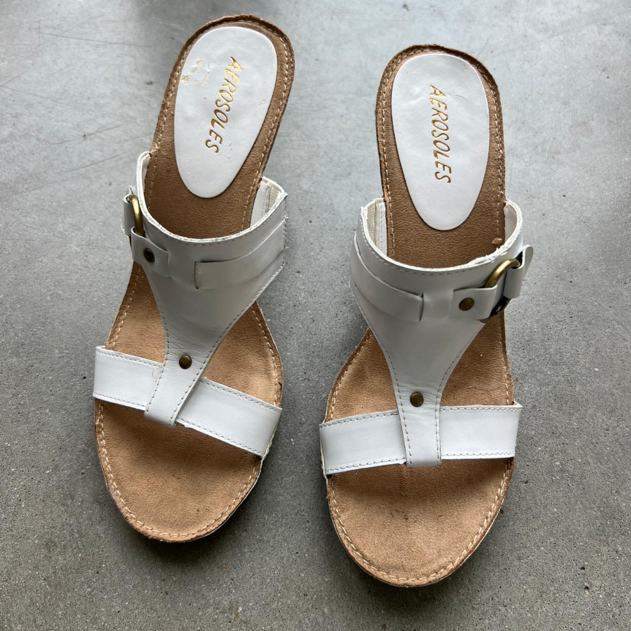 Aerosoles Women's White and Brown Sandals (2)