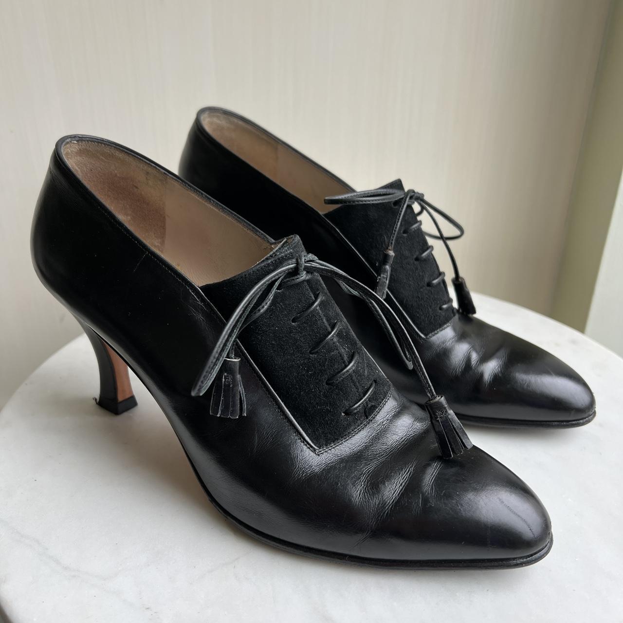 Vintage Ferragamo Lace Up Pumps Shoes MADE IN ITALY - Depop