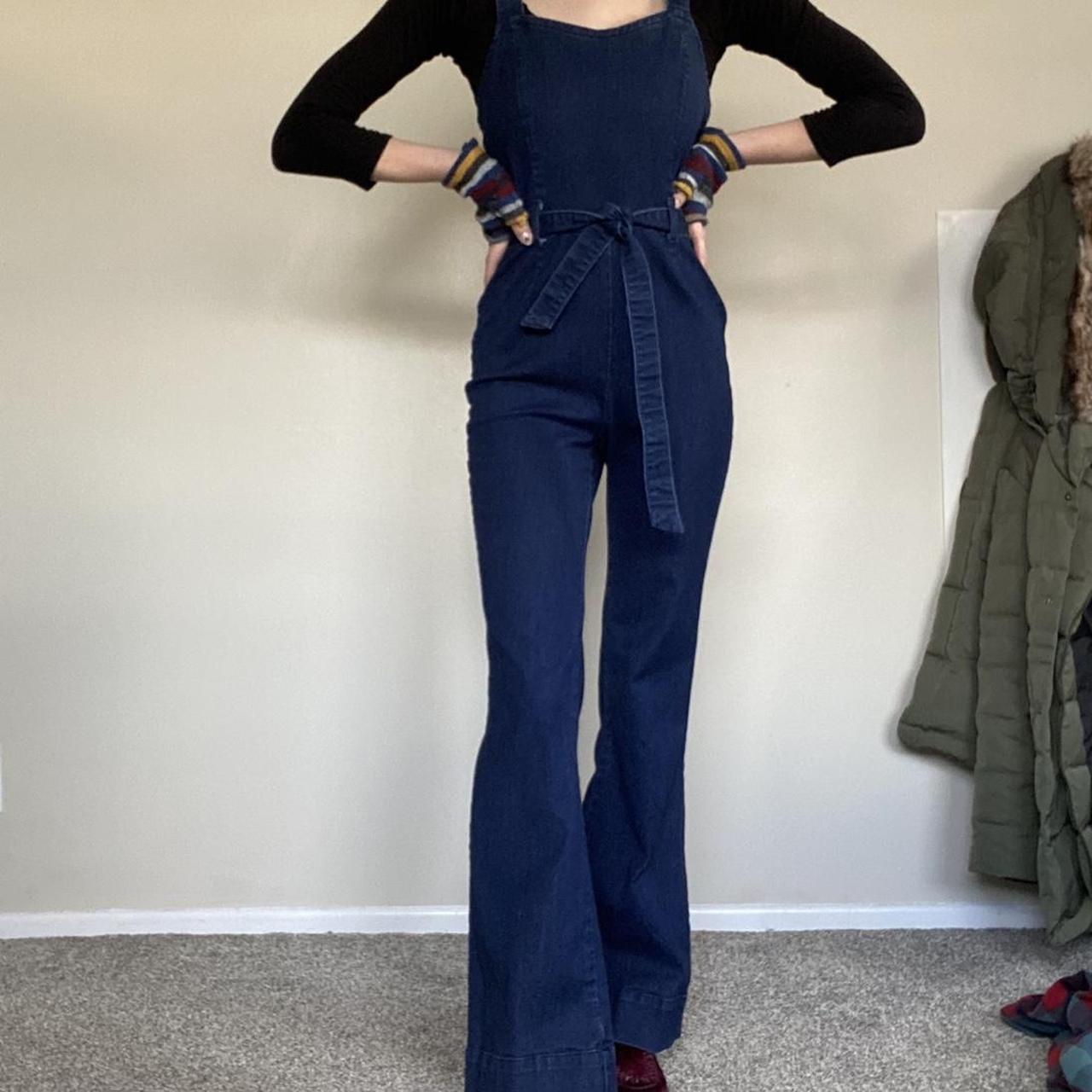 Bell bottom clearance denim overalls