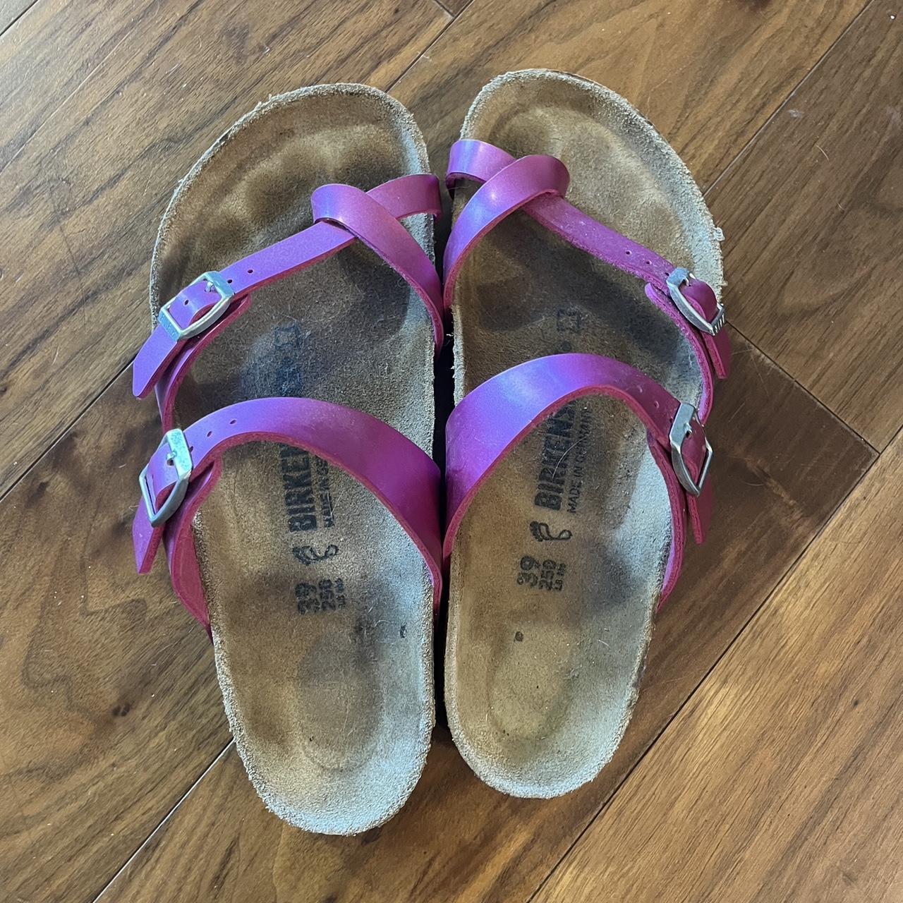 pink birkenstocks 🌸worn a couple times, but dusty... - Depop